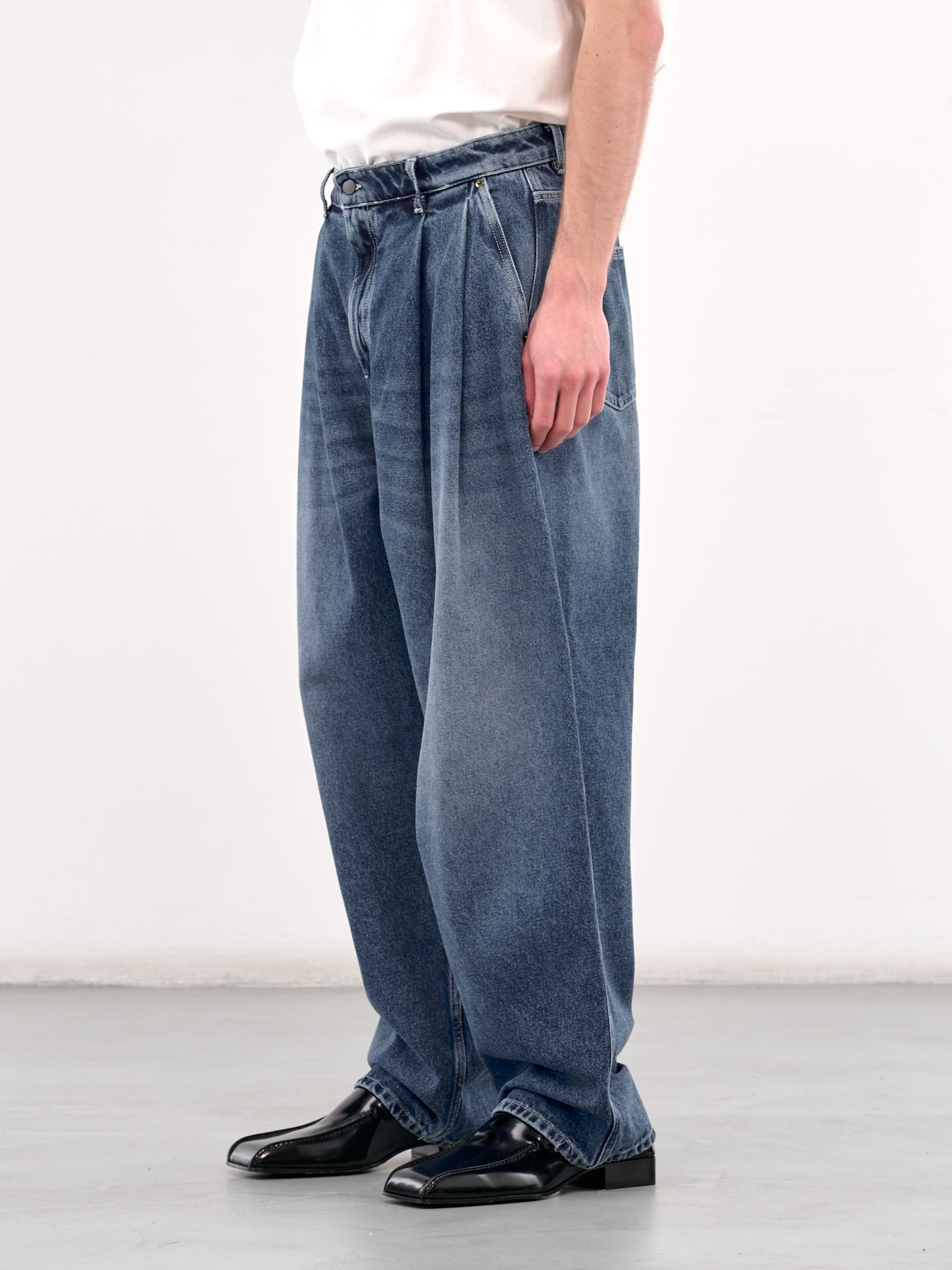 Wide Leg Baggy Jeans (HMMA67021A-LIGHT-PASTEL-BLUE)