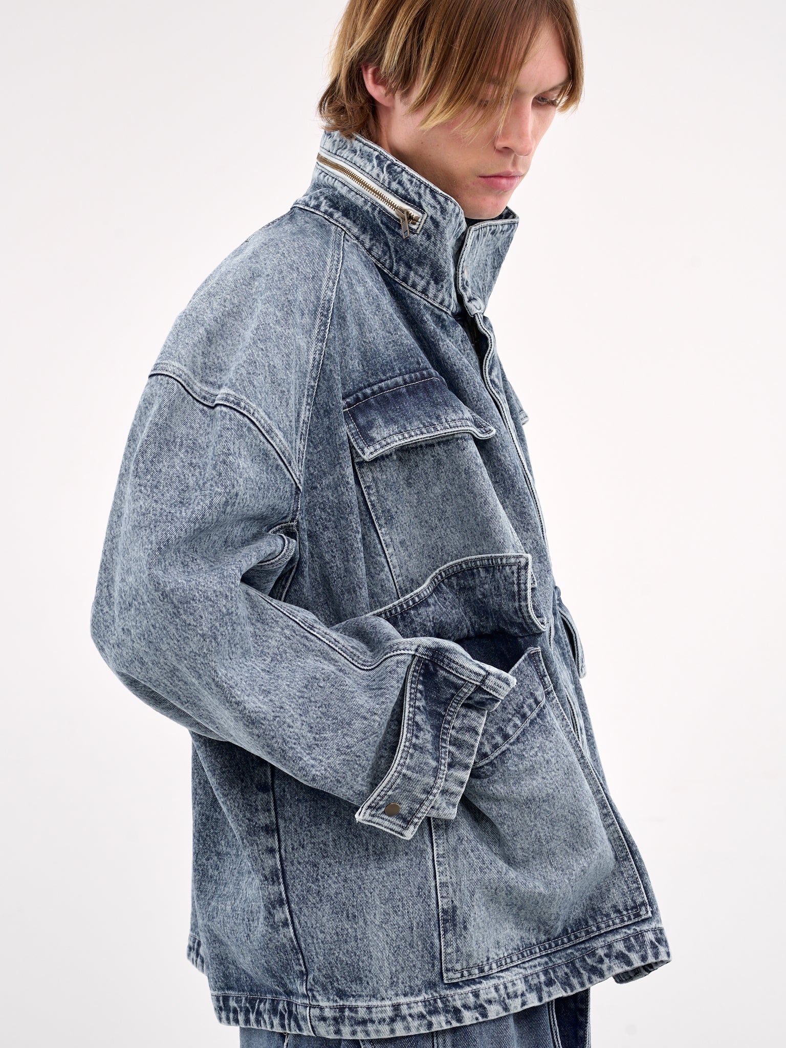 Denim Utility Cargo Jacket (HMMA67024A-LIGHT-PASTEL-BLUE)