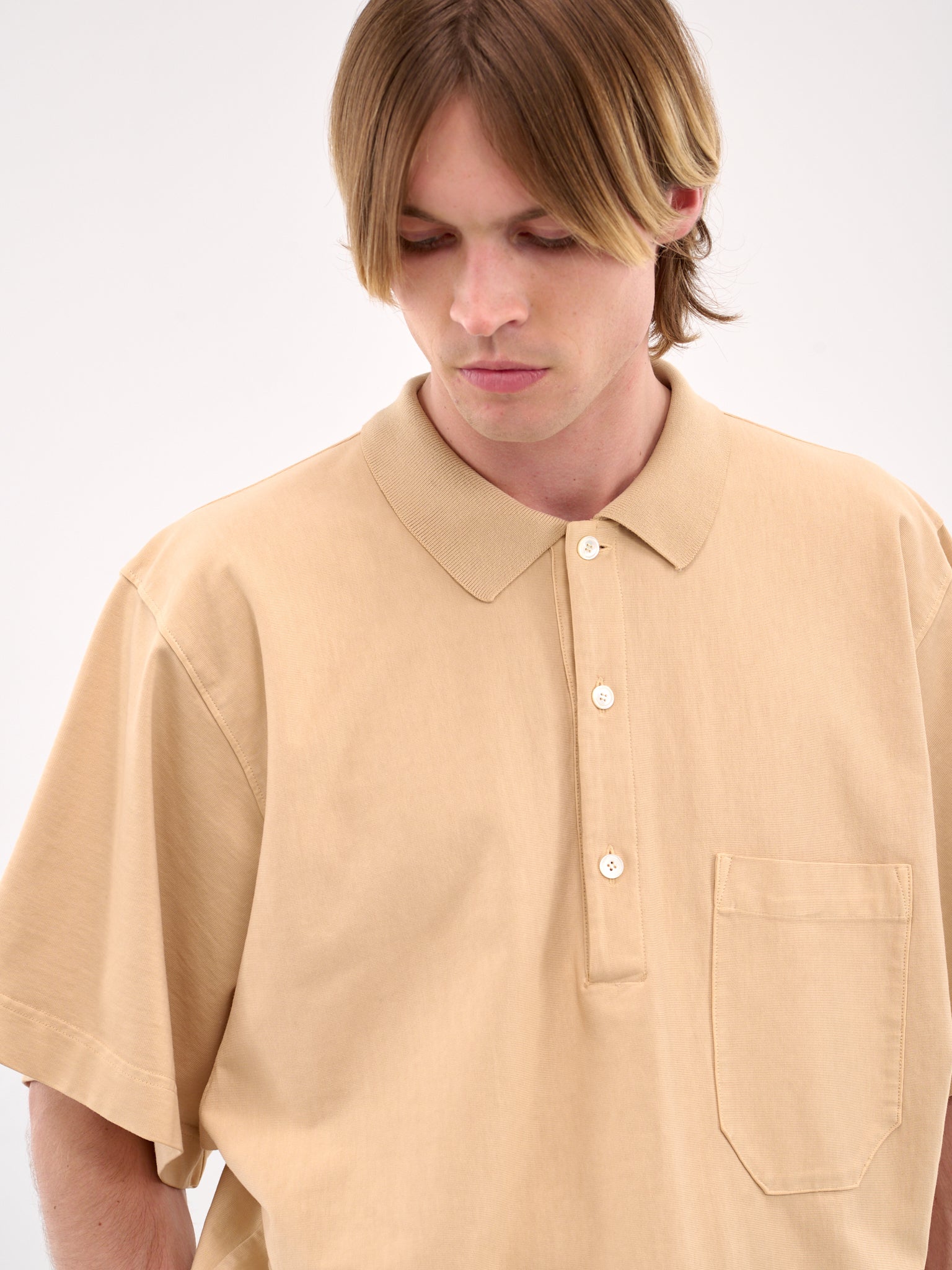 Short Sleeve Polo Shirt (HMMA70008T-NATURAL)