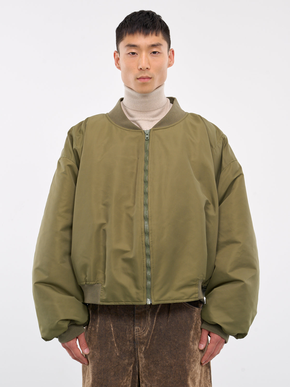 Oversized Padded Bomber Jacket (HMMZ10014A-HZ076B-GREEN)