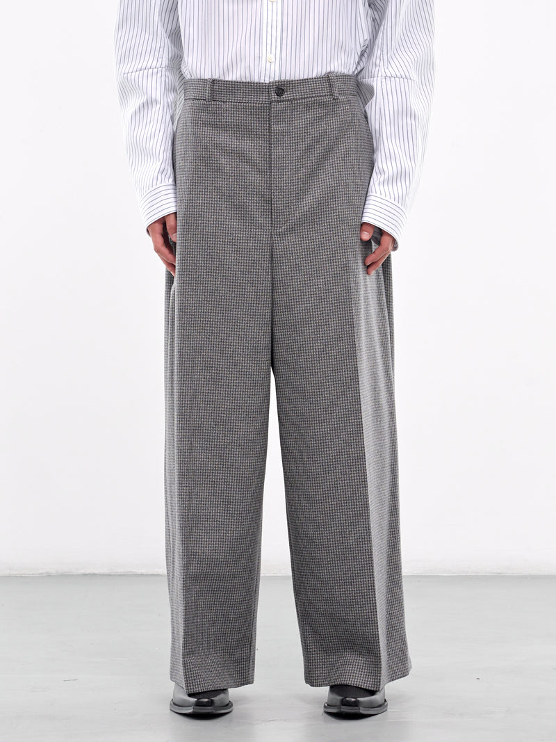 Wide Leg Houndstooth Trousers (HMMZ30011A-HZ120-MEDIUM-GREY)