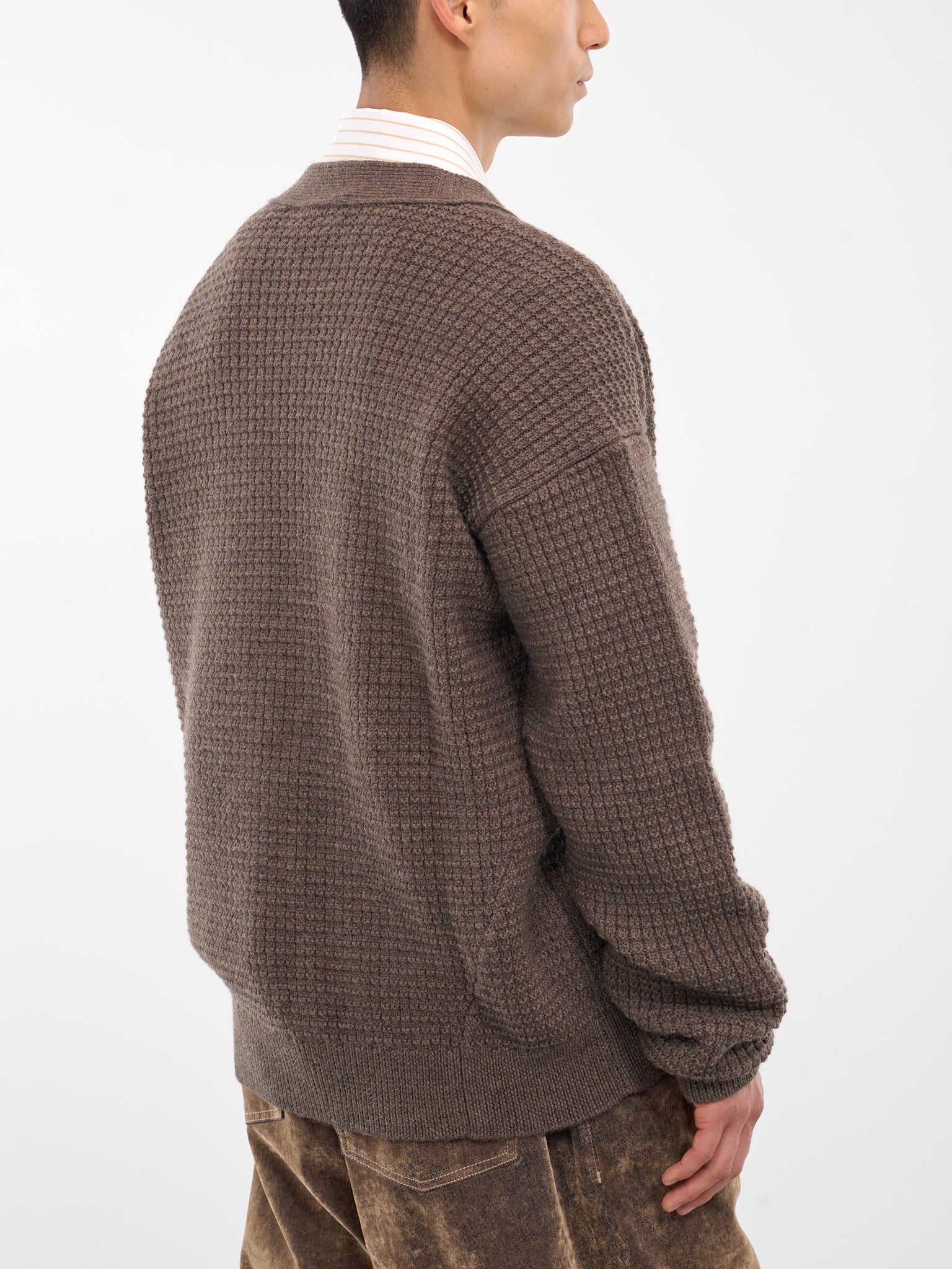 Relaxed Knit Cardigan (HMMZ75046A-HZ619-DARK-BROWN)