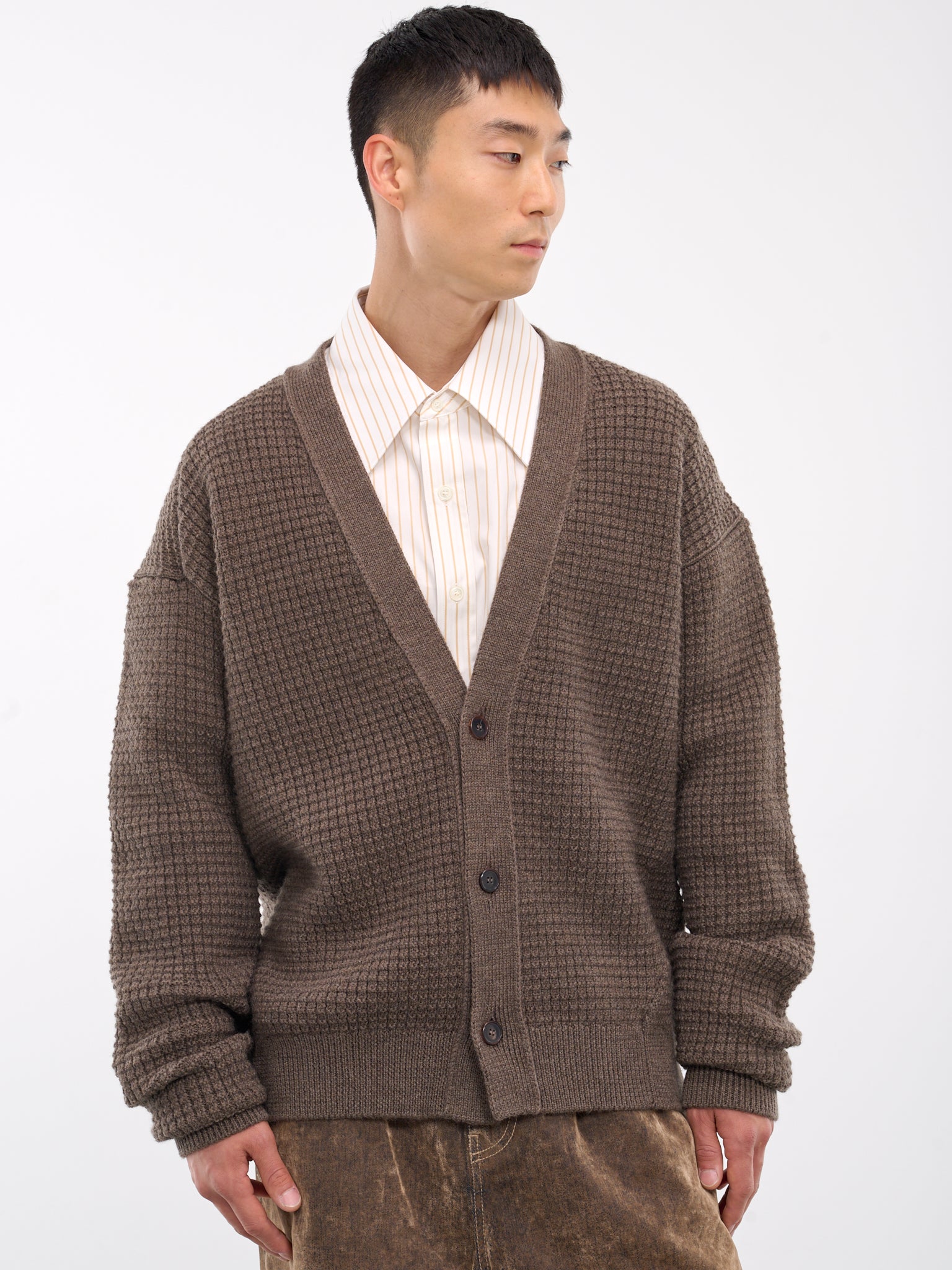 Relaxed Knit Cardigan (HMMZ75046A-HZ619-DARK-BROWN)