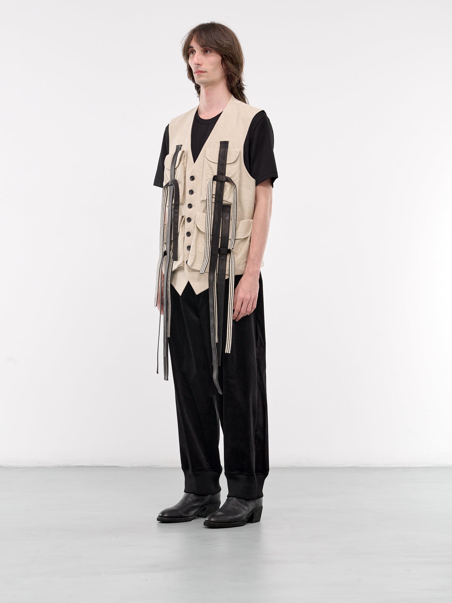 I-Long Belt Vest (HO-V16-044-1-BEIGE)