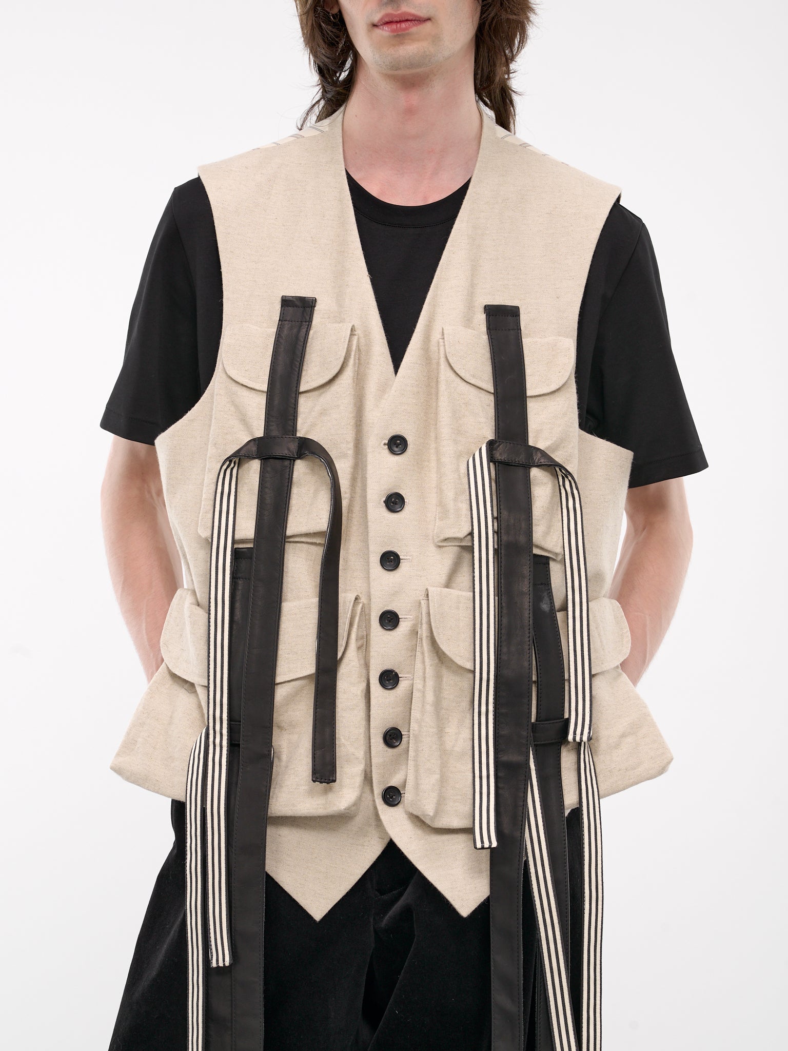 I-Long Belt Vest (HO-V16-044-1-BEIGE)