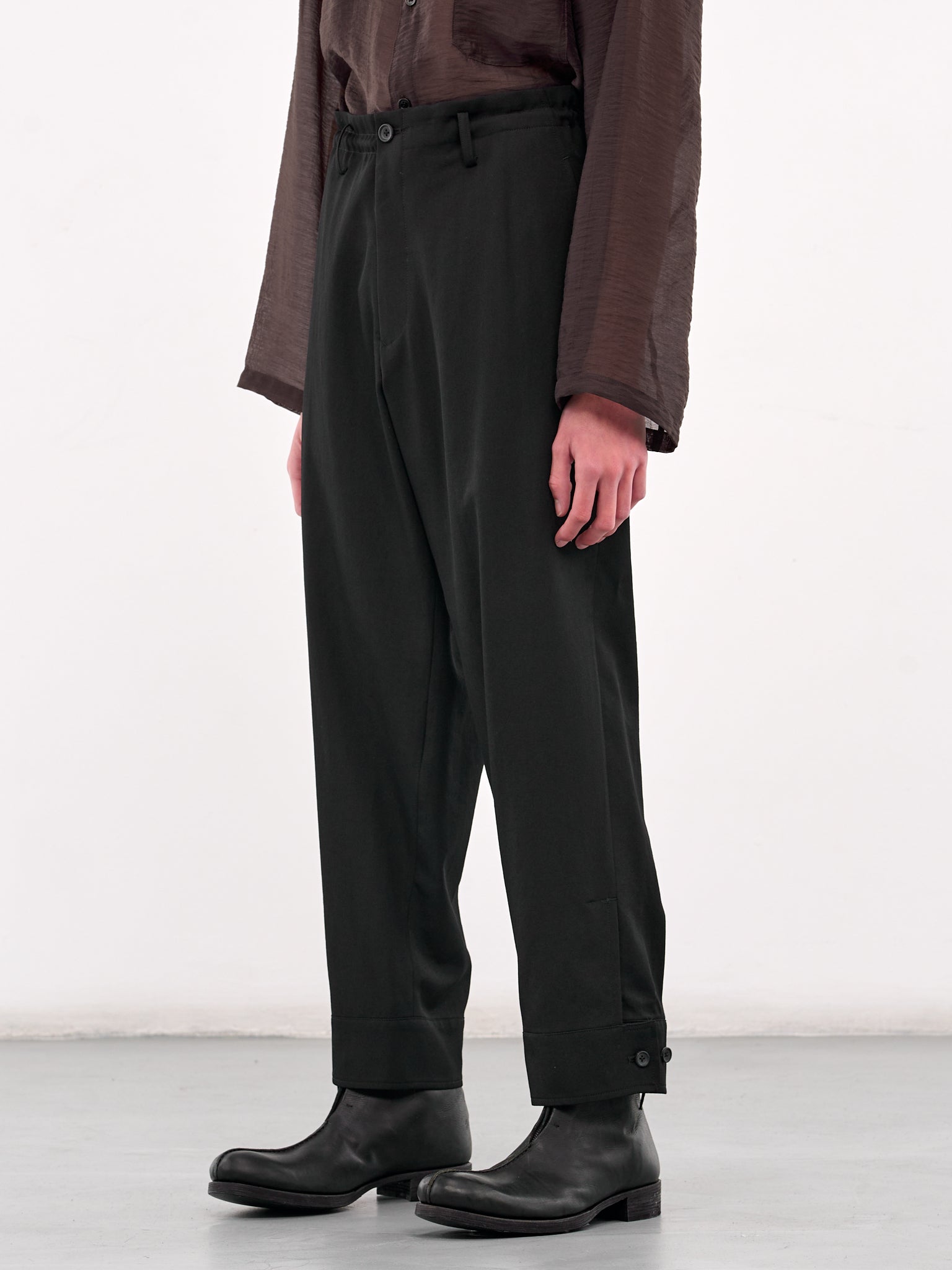 Belted Hem Trousers (HP-P45-100-2-BLACK)