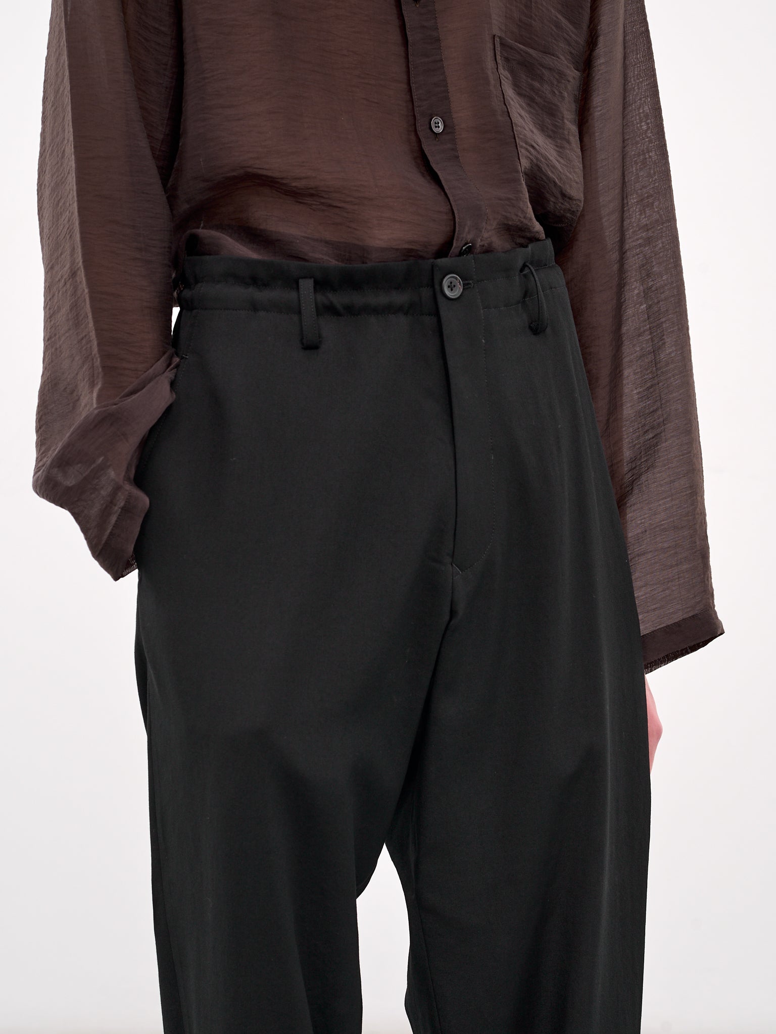 Belted Hem Trousers (HP-P45-100-2-BLACK)