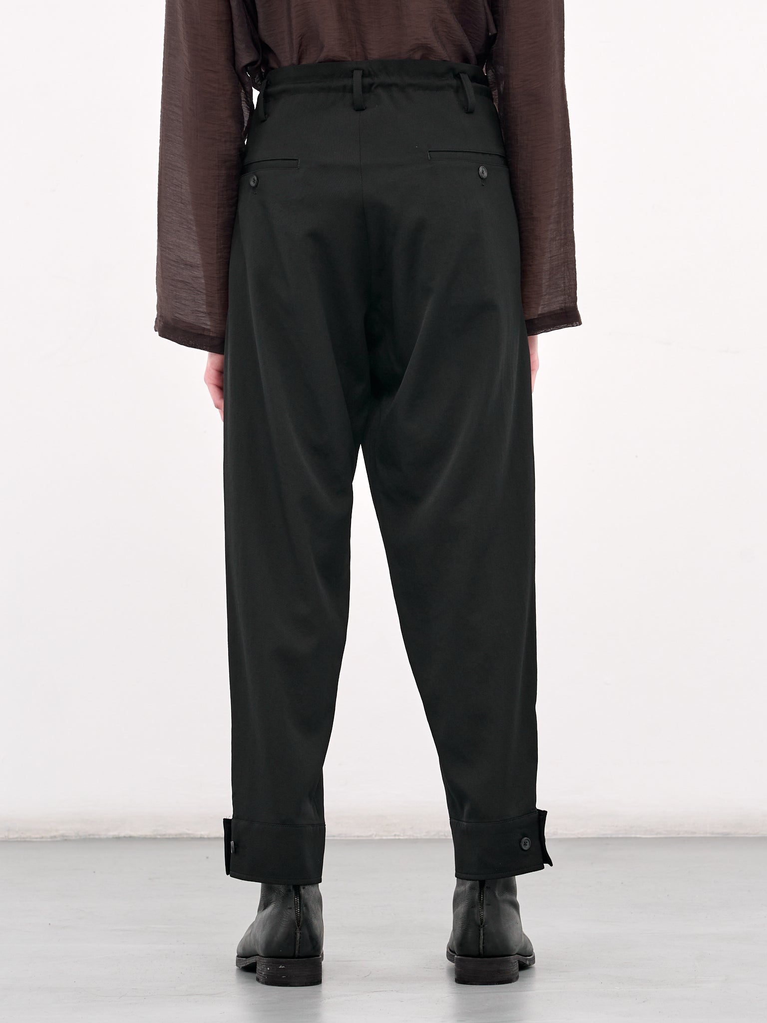 Belted Hem Trousers (HP-P45-100-2-BLACK)