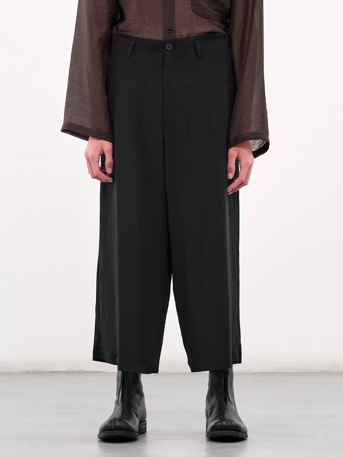 Cropped Wide Leg Trousers (HP-P52-500-1-BLACK)