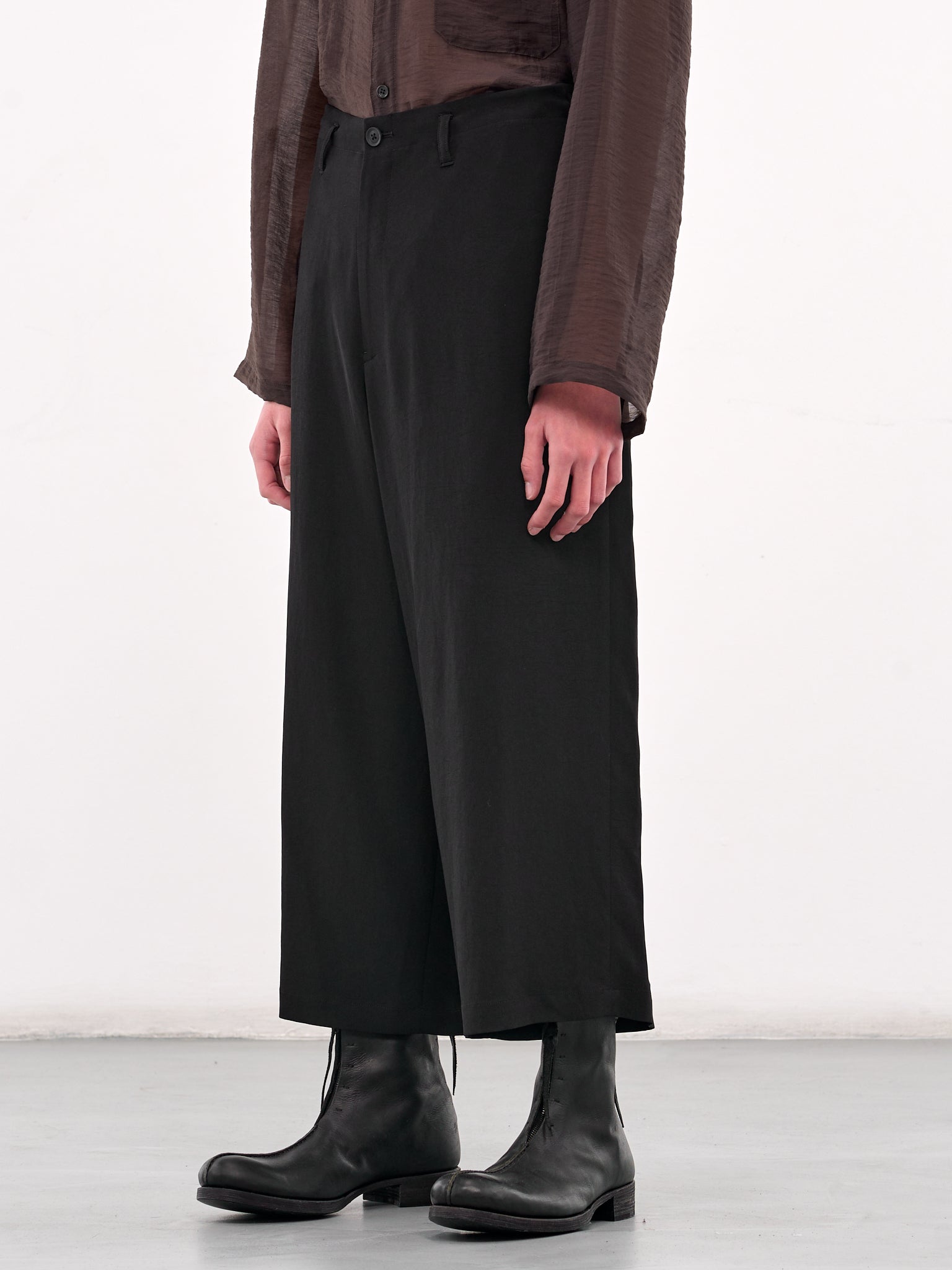 Cropped Wide Leg Trousers (HP-P52-500-1-BLACK)