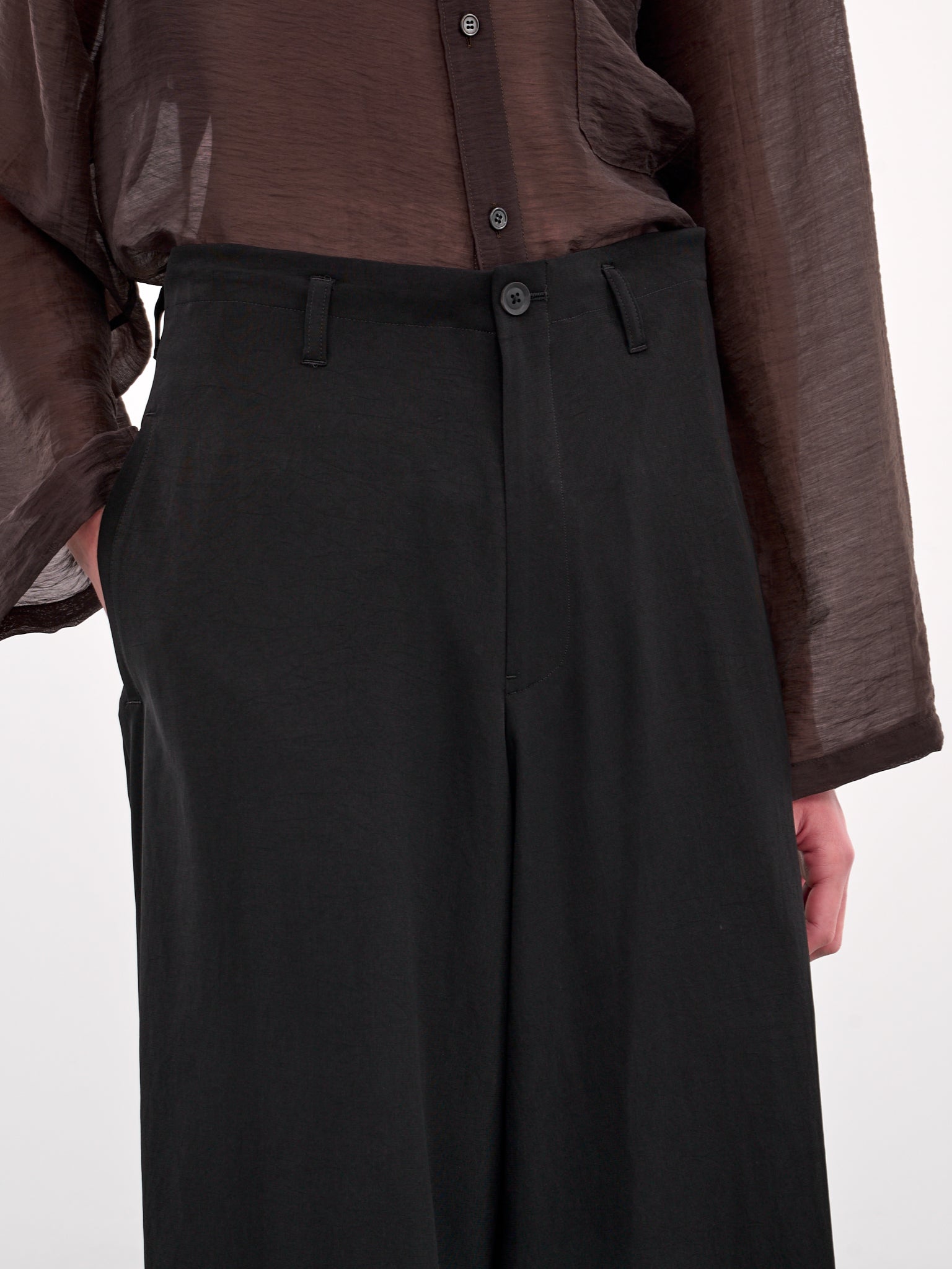 Cropped Wide Leg Trousers (HP-P52-500-1-BLACK)