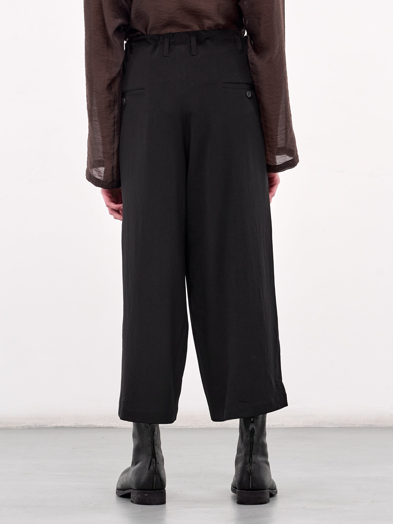 Cropped Wide Leg Trousers (HP-P52-500-1-BLACK)