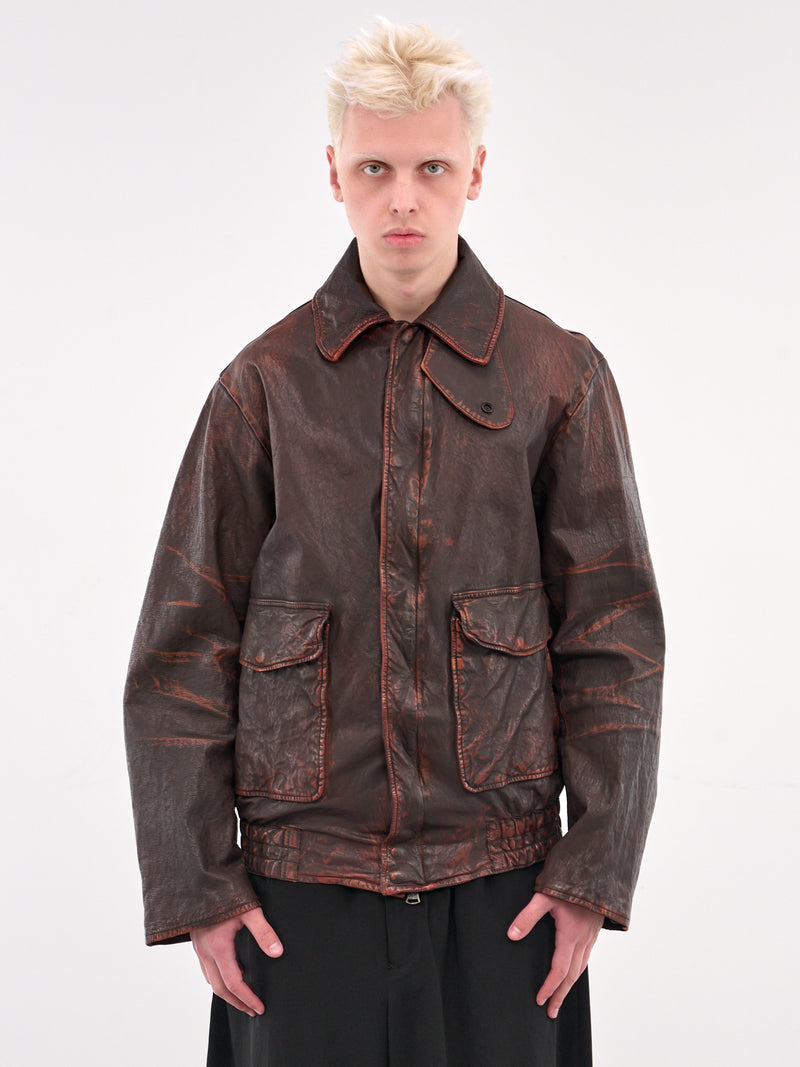 Leather Jacket (HP-Y98-700-DARK-BROWN)