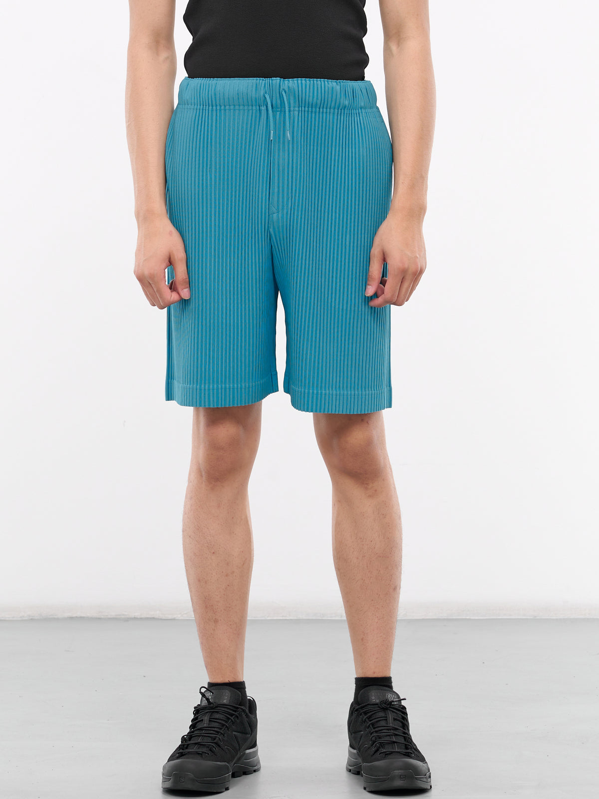 Colorful Pleats Shorts (HP46JF140-74-TURQUOISE-BLUE)