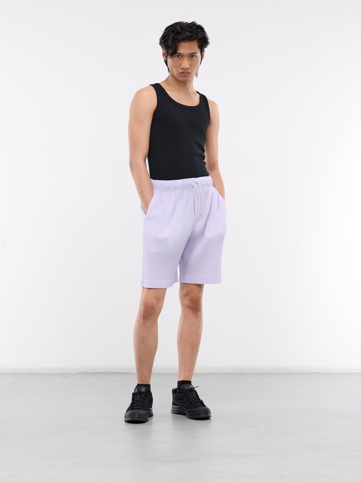 Colorful Pleats Shorts (HP46JF140-80-SOFT-LAVENDER)