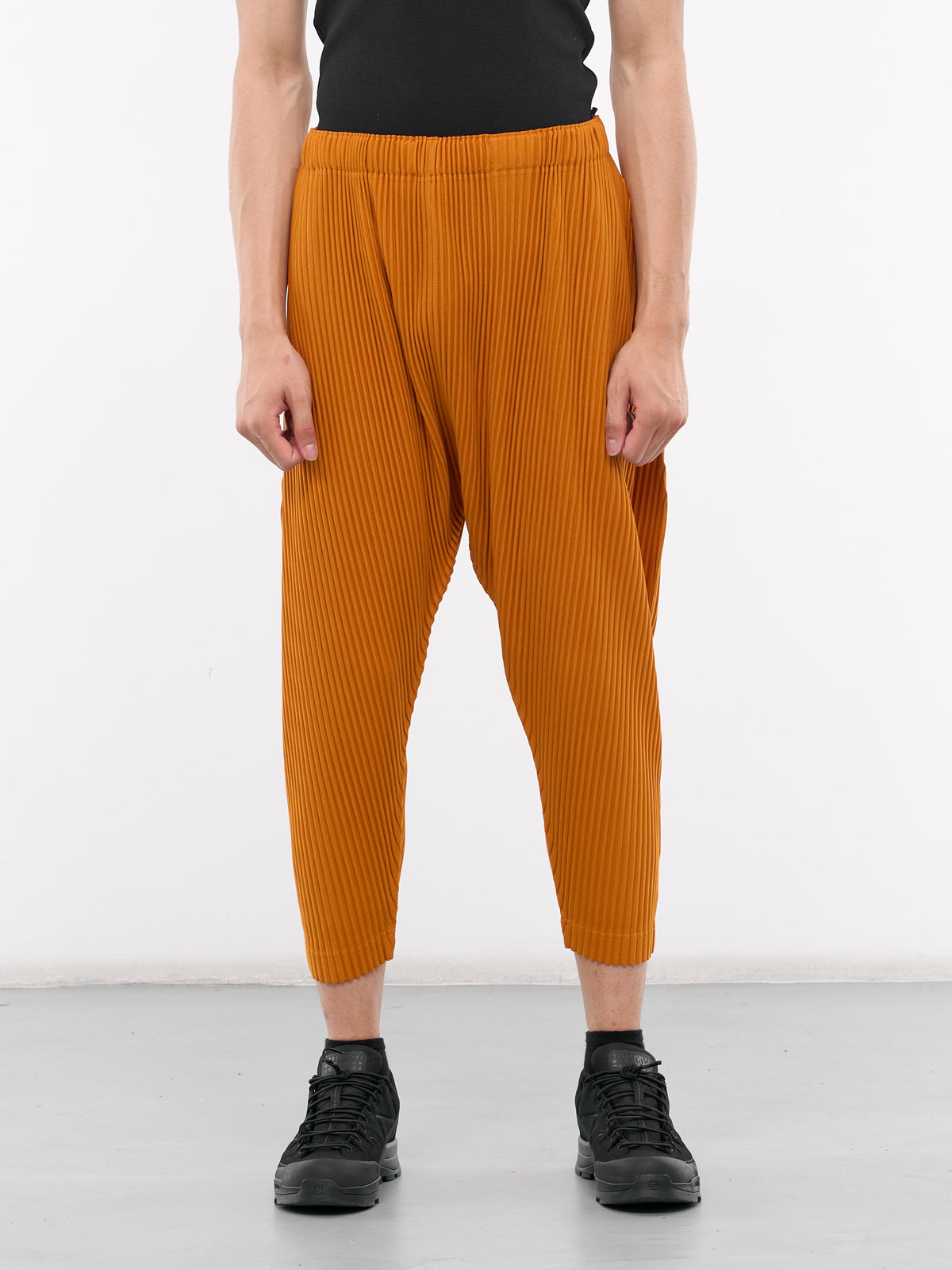 Colorful Pleats Pants (HP46JF141-34-FLAME-ORANGE)