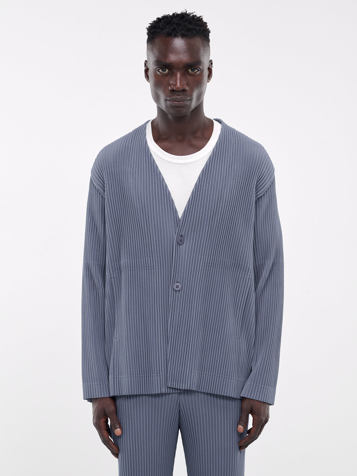 Tailored Pleats Jacket 1 (HP48JD151-76-BLUE-GRAY)