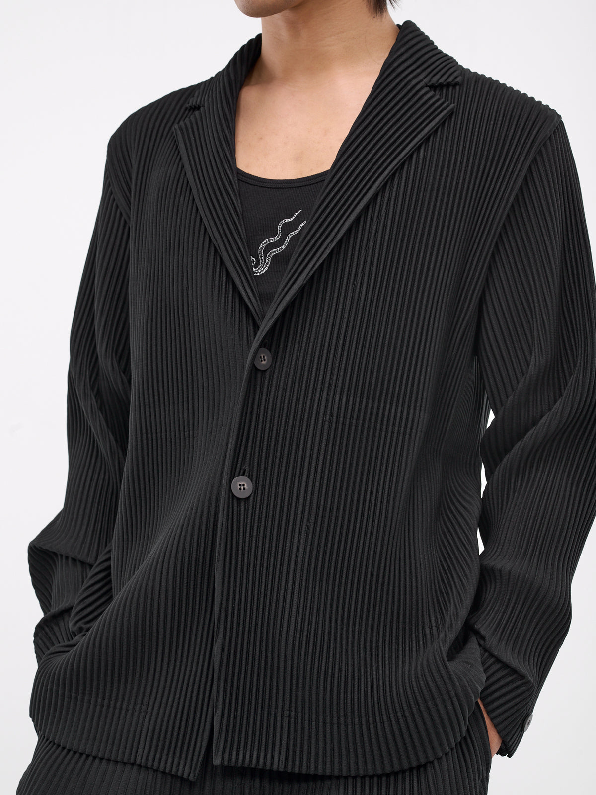 Pleated Blazer (HP48JD401-15-BLACK)