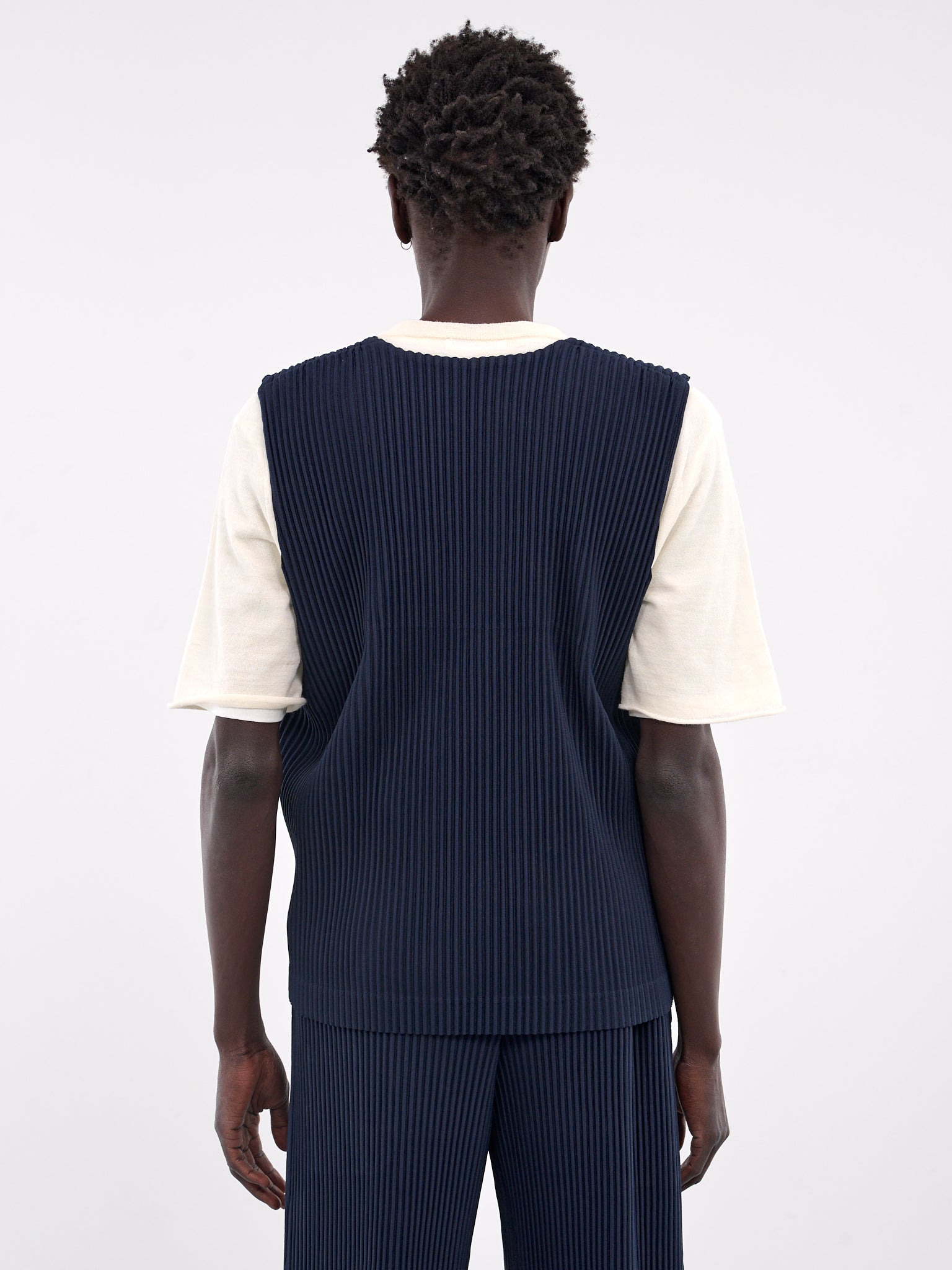 Tailored Pleats Vest (HP48JE156-74-MIDNIGHT-BLUE)