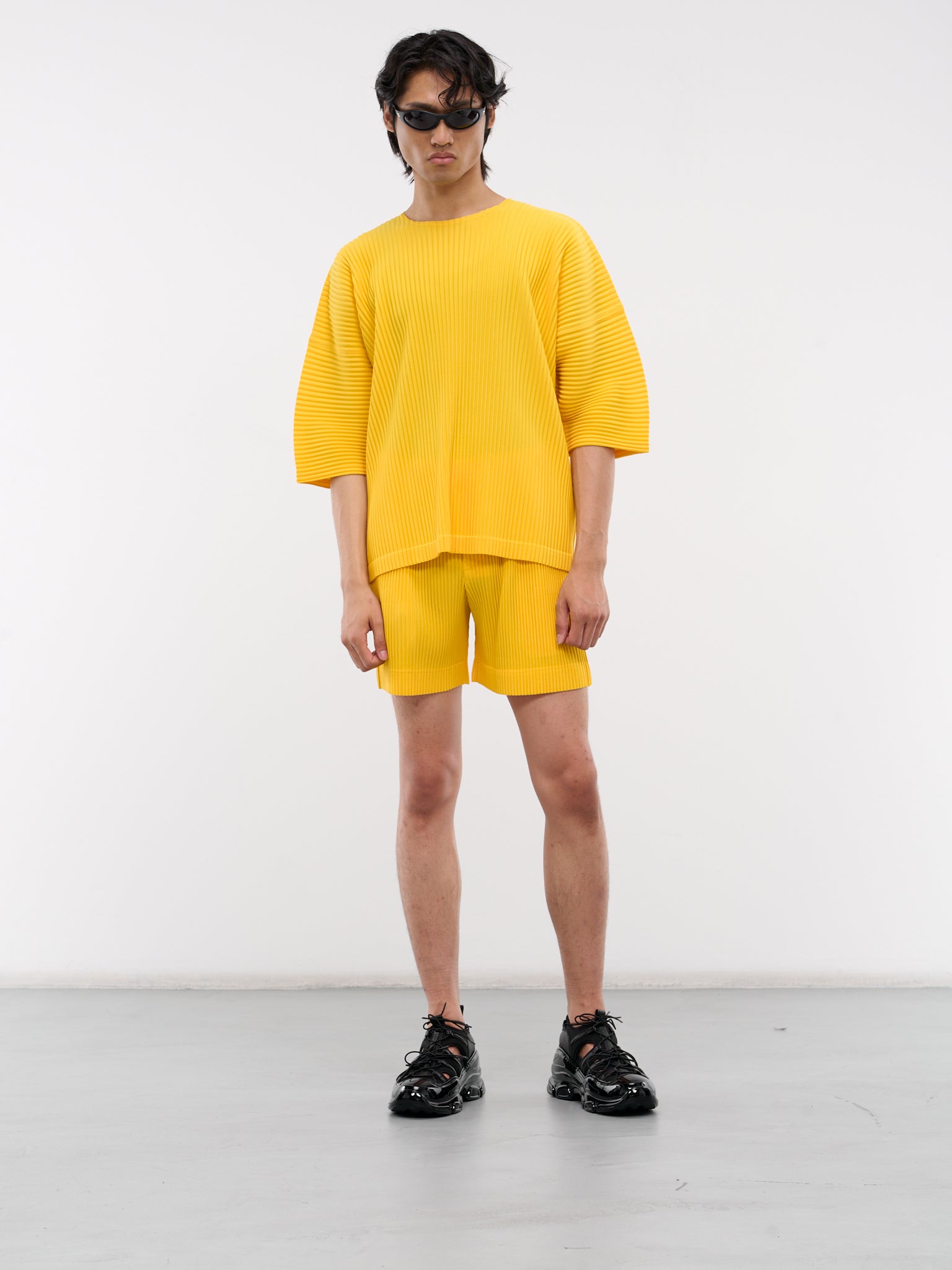 MC July Pleated Shorts (HP48JF104-52-YELLOW)