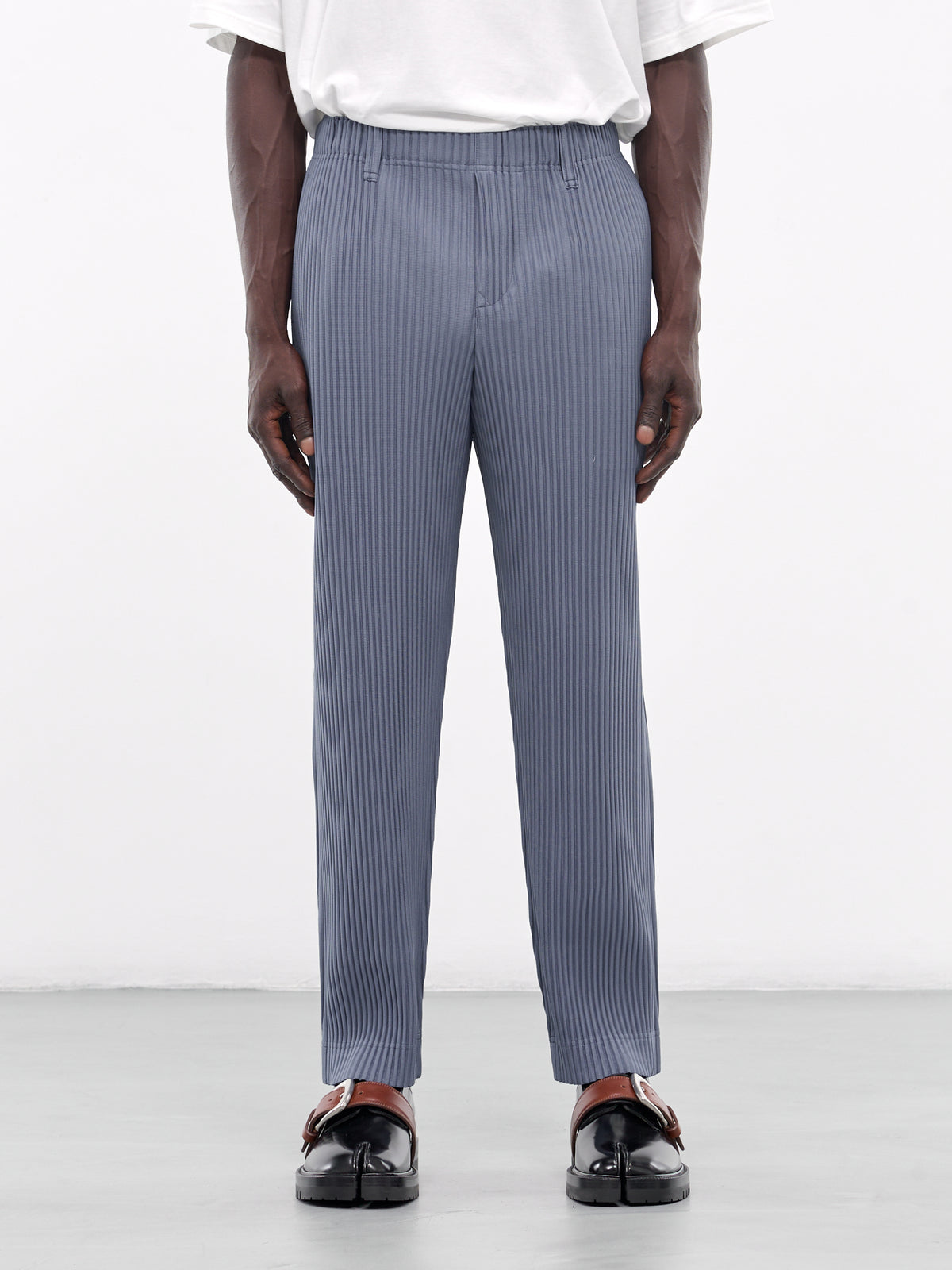 Tailored Pleats 1 Trousers (HP48JF152-76-BLUE-GRAY)