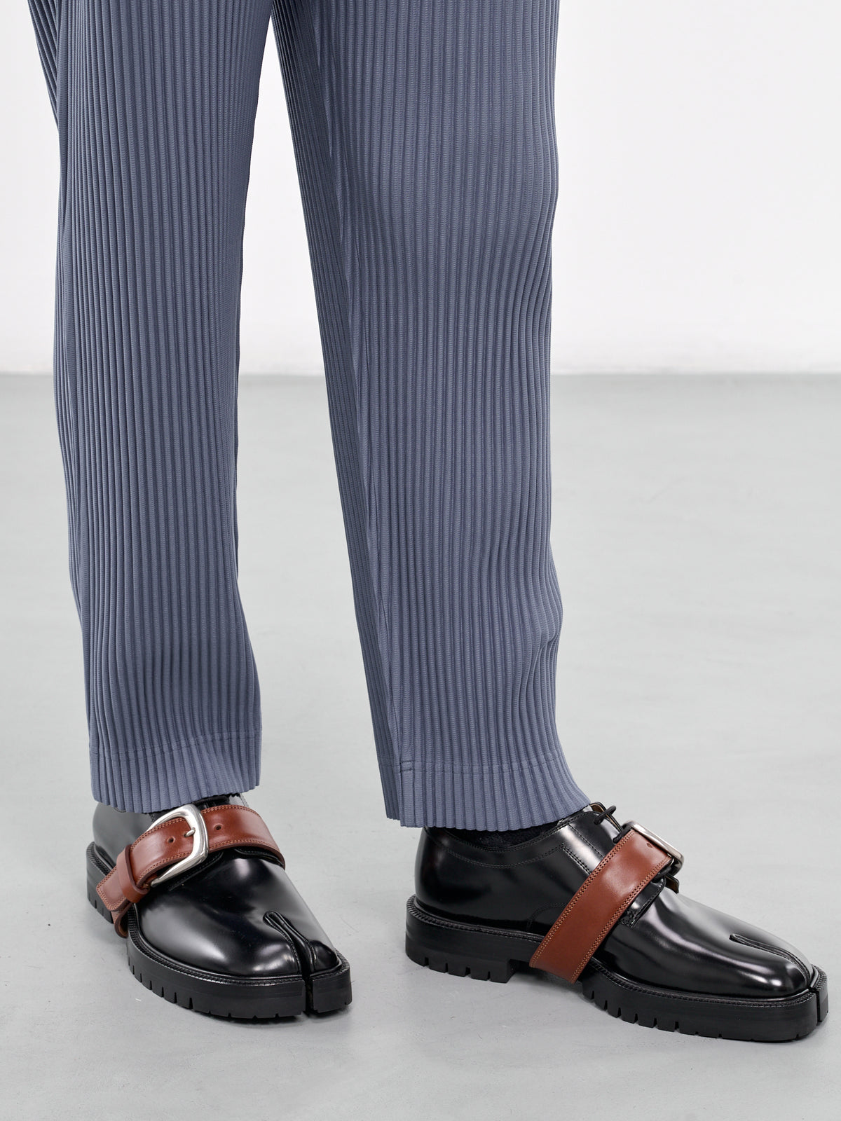 Tailored Pleats 1 Trousers (HP48JF152-76-BLUE-GRAY)