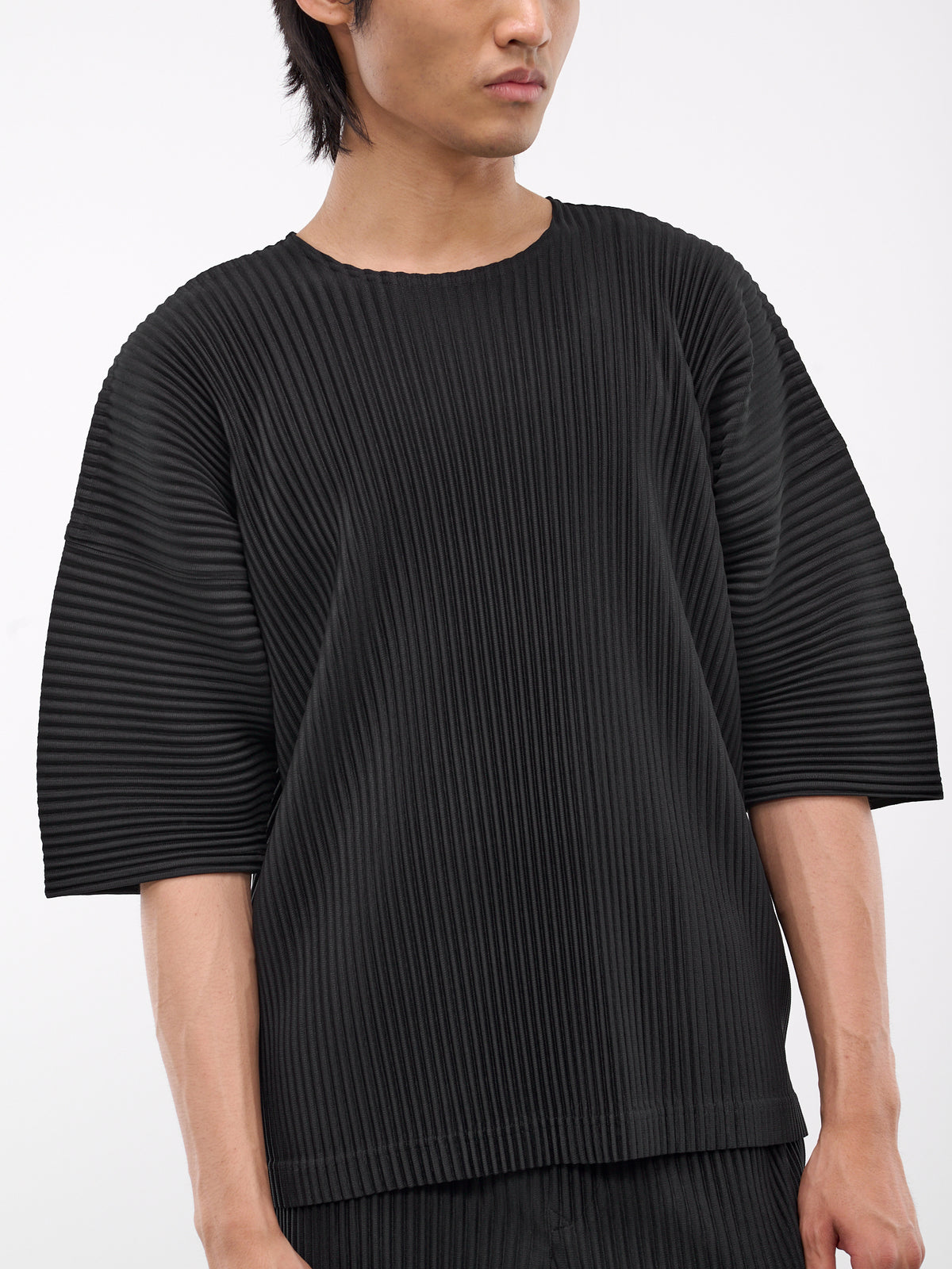 MC July Pleated Tee (HP48JK103-15-BLACK)