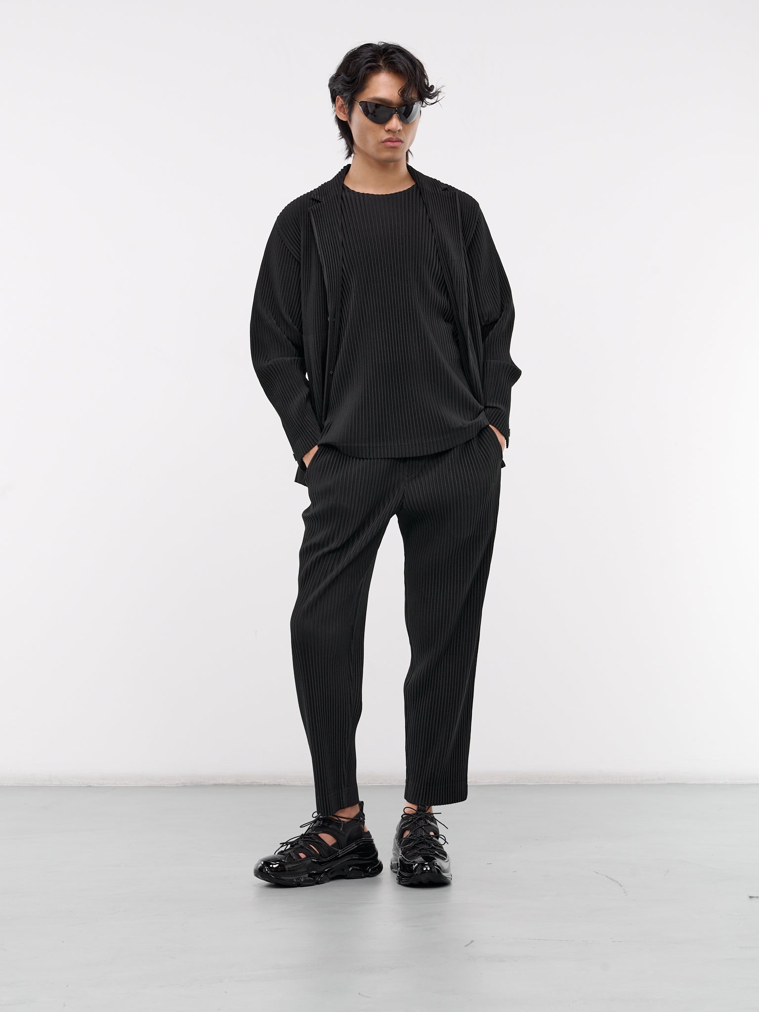 MC July Pleated Tee (HP48JK103-15-BLACK)