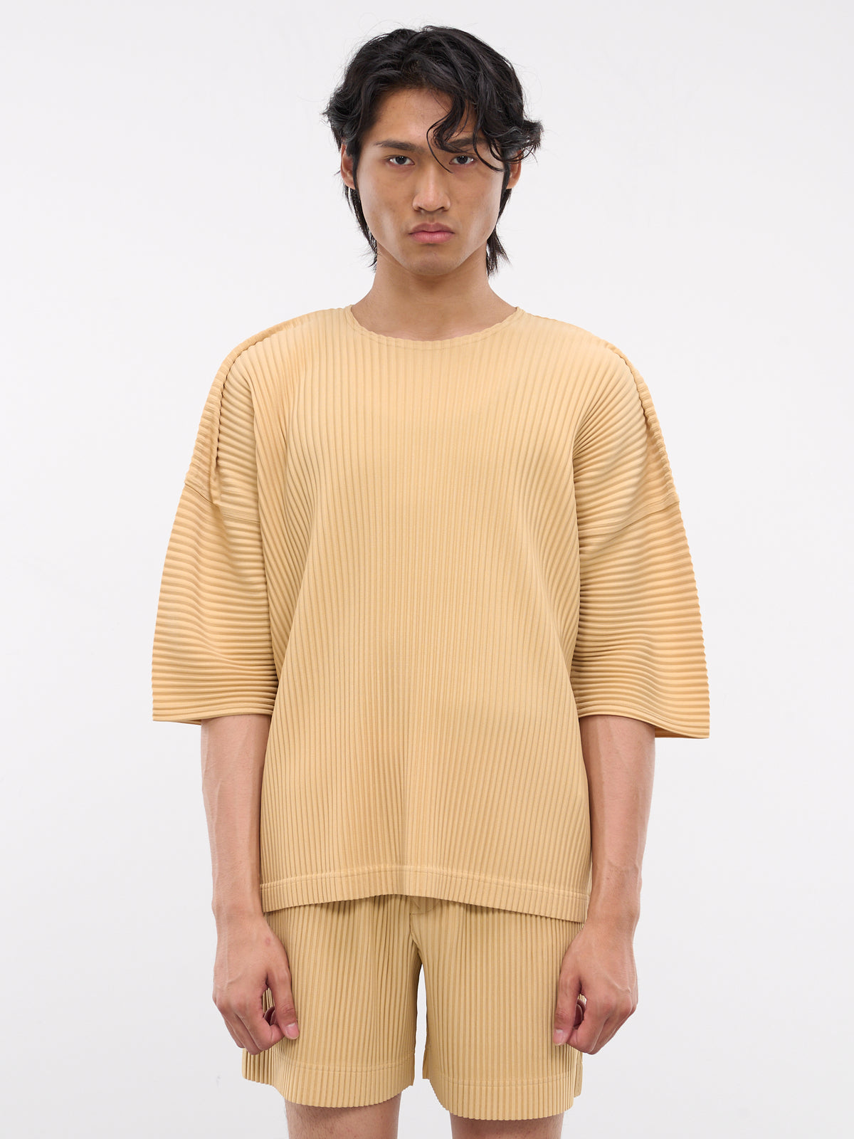 MC July Pleated Tee (HP48JK103-42-VANILLA-BEIGE)