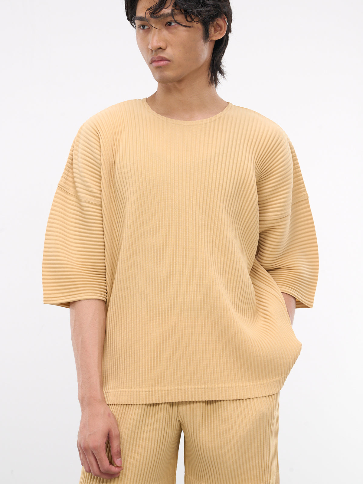 MC July Pleated Tee (HP48JK103-42-VANILLA-BEIGE)