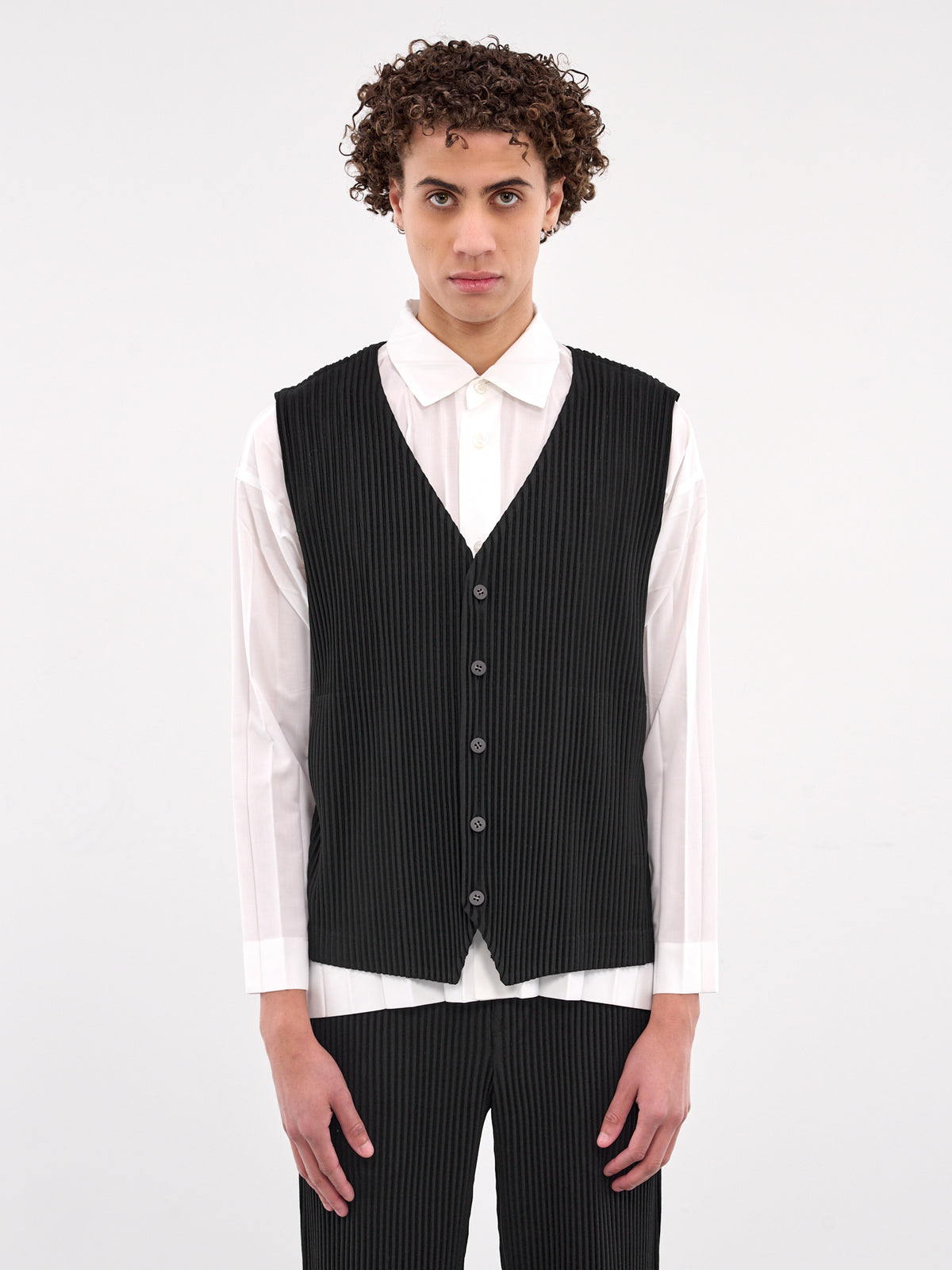 Pleated Vest (HP56JE511-15-BLACK)