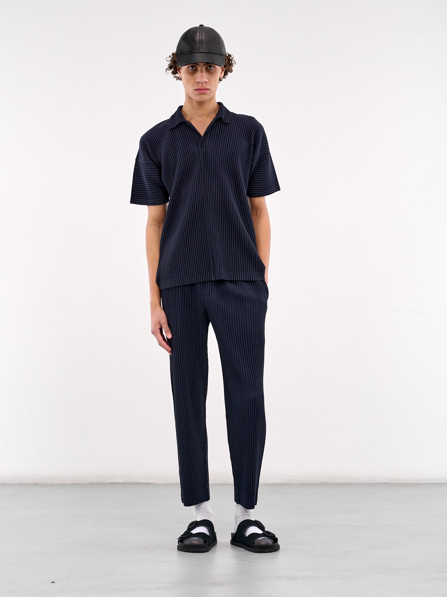 Basic Pleated Trousers (HP56JF550-75-NAVY)