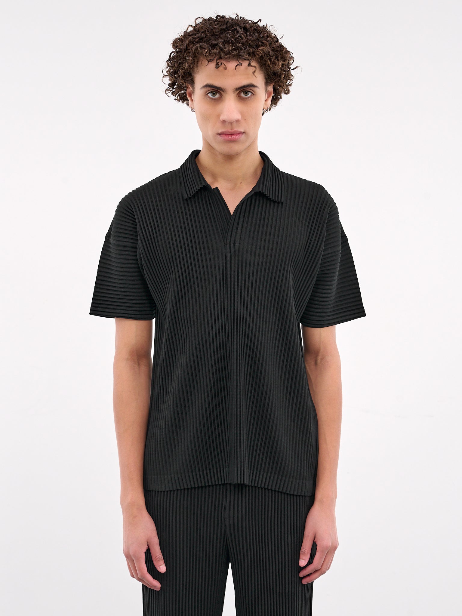 Basic Pleated Polo (HP56JM530-15-BLACK)