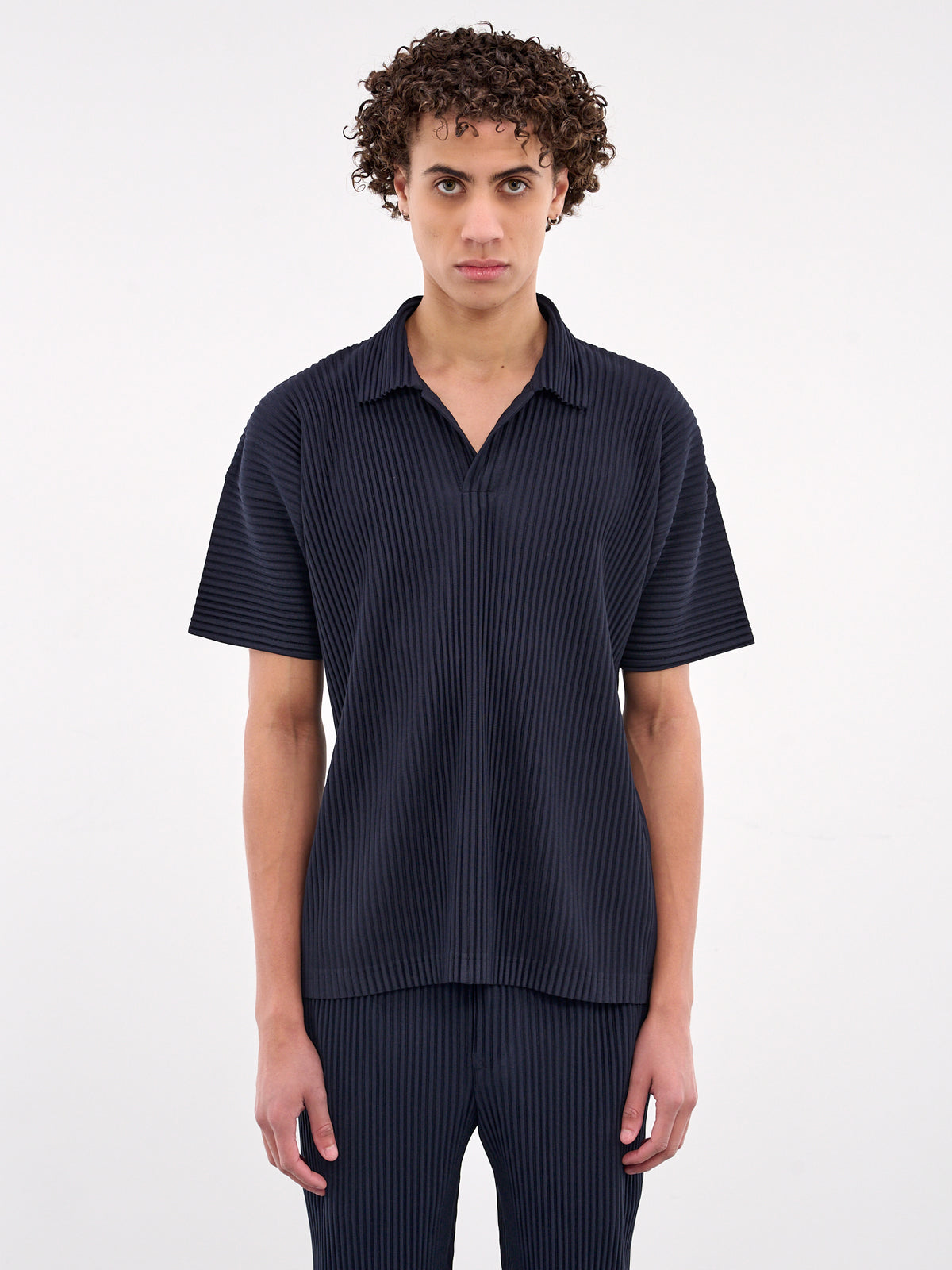 Basic Pleated Polo (HP56JM530-75-NAVY)