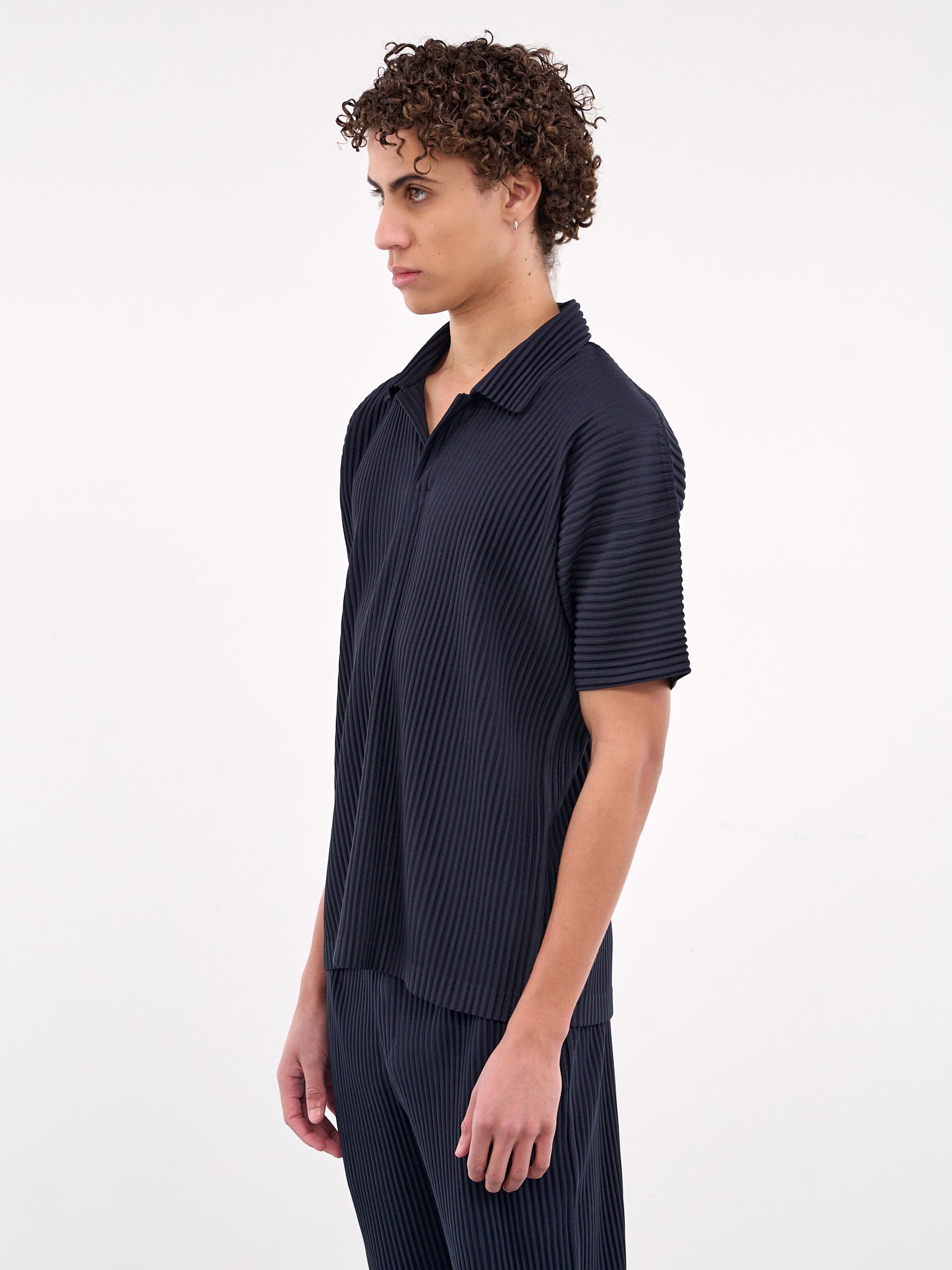 Basic Pleated Polo (HP56JM530-75-NAVY)