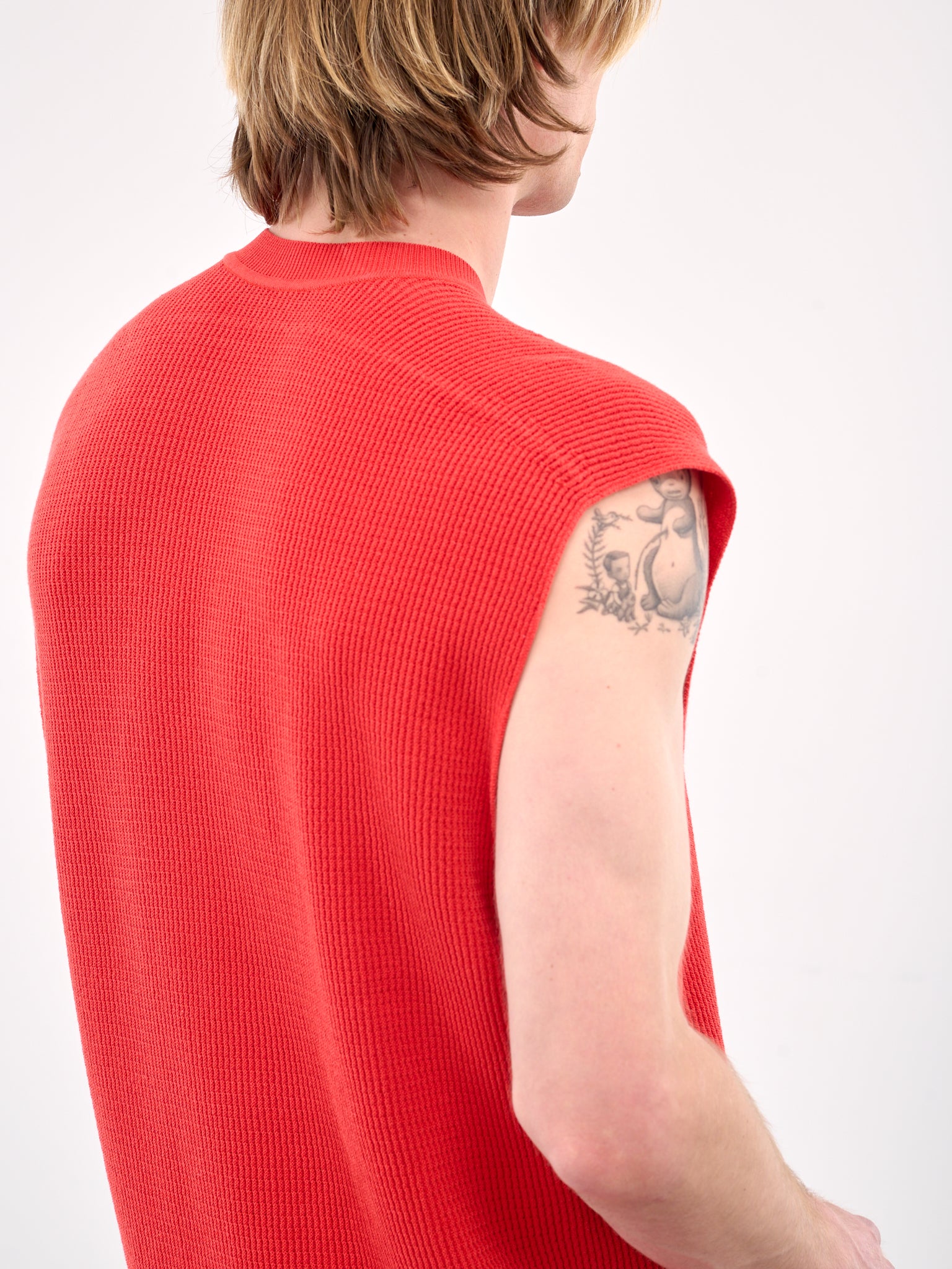 Tight Twist Knit Tank Top (HP56KE227-24-RED)