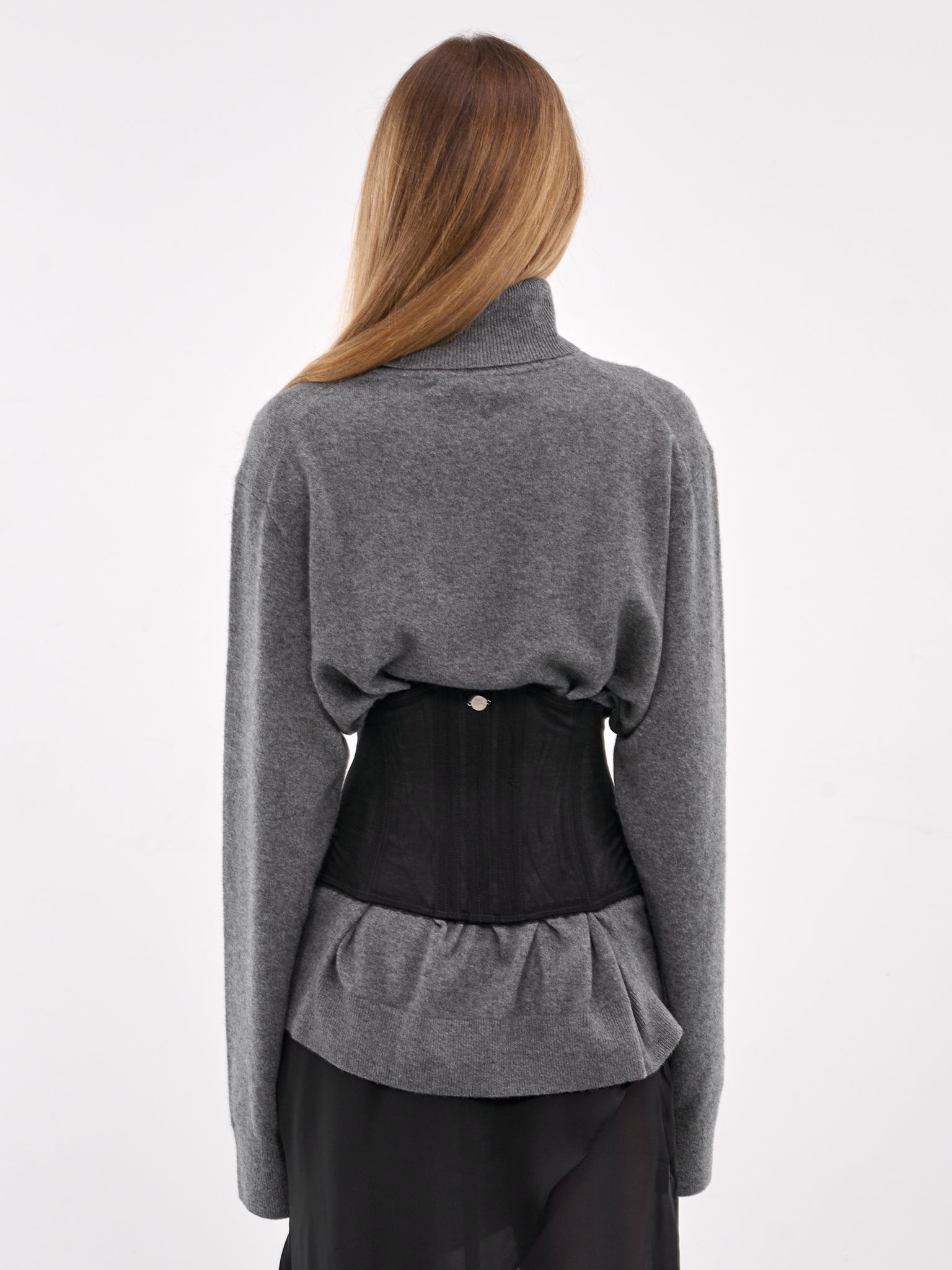 Identity Crisis Corset Turtleneck (IDENTITY-CRISIS-CHARCOAL-BLACK)