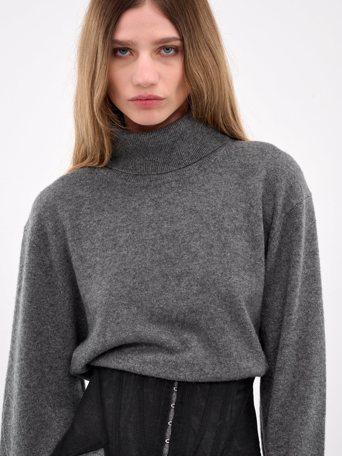 Identity Crisis Corset Turtleneck (IDENTITY-CRISIS-CHARCOAL-BLACK)