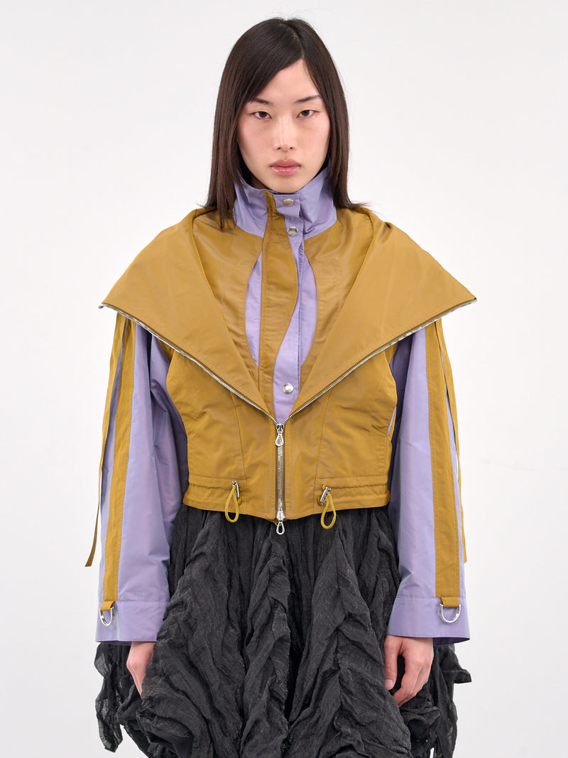 Two-Tone Layered Jacket (J01-22-PATINA-GOLD-LAVENDER)