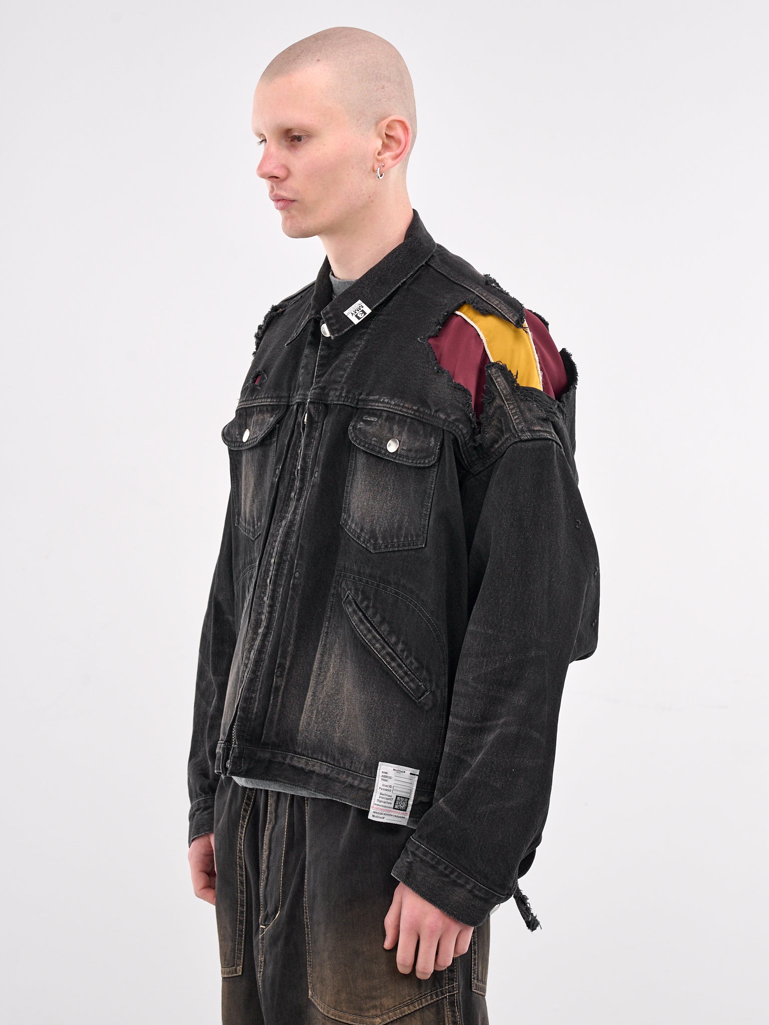 Layered Thrashed Denim Jacket (J14BL121-BLACK)