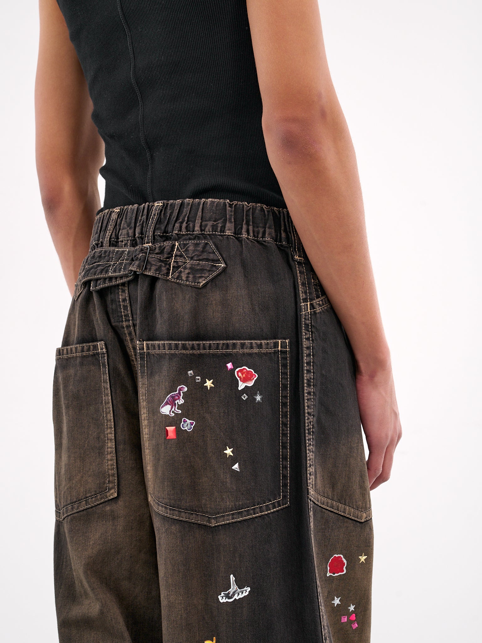 Baggy Graphic Jeans (J14PT124-BLACK)