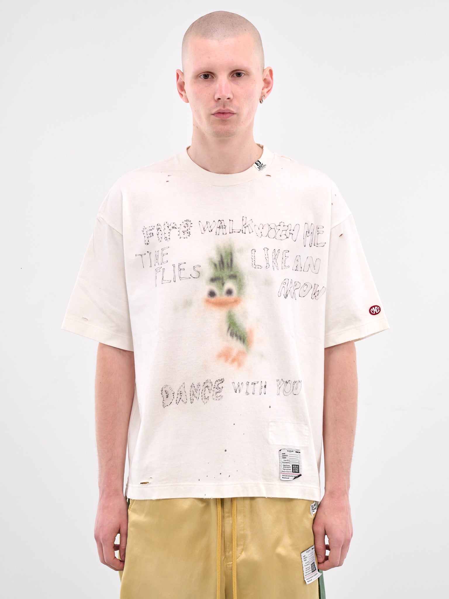 Distressed Graphic Scribble Tee (J14TS752-WHITE)