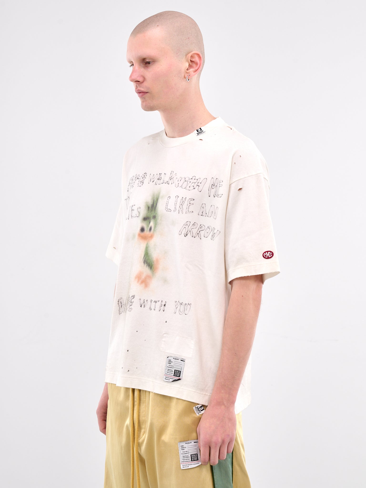 Distressed Graphic Scribble Tee (J14TS752-WHITE)