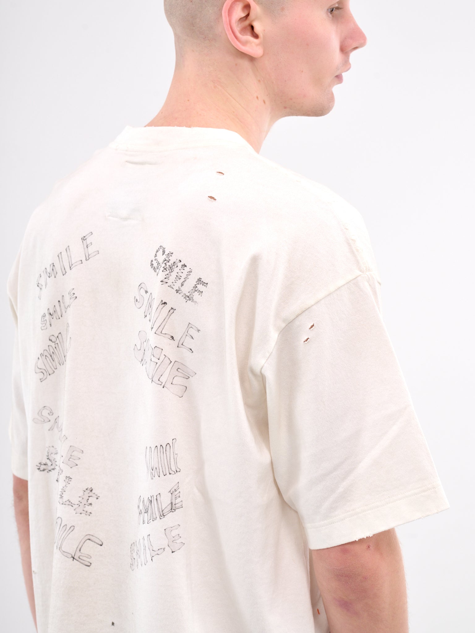 Distressed Graphic Scribble Tee (J14TS752-WHITE)