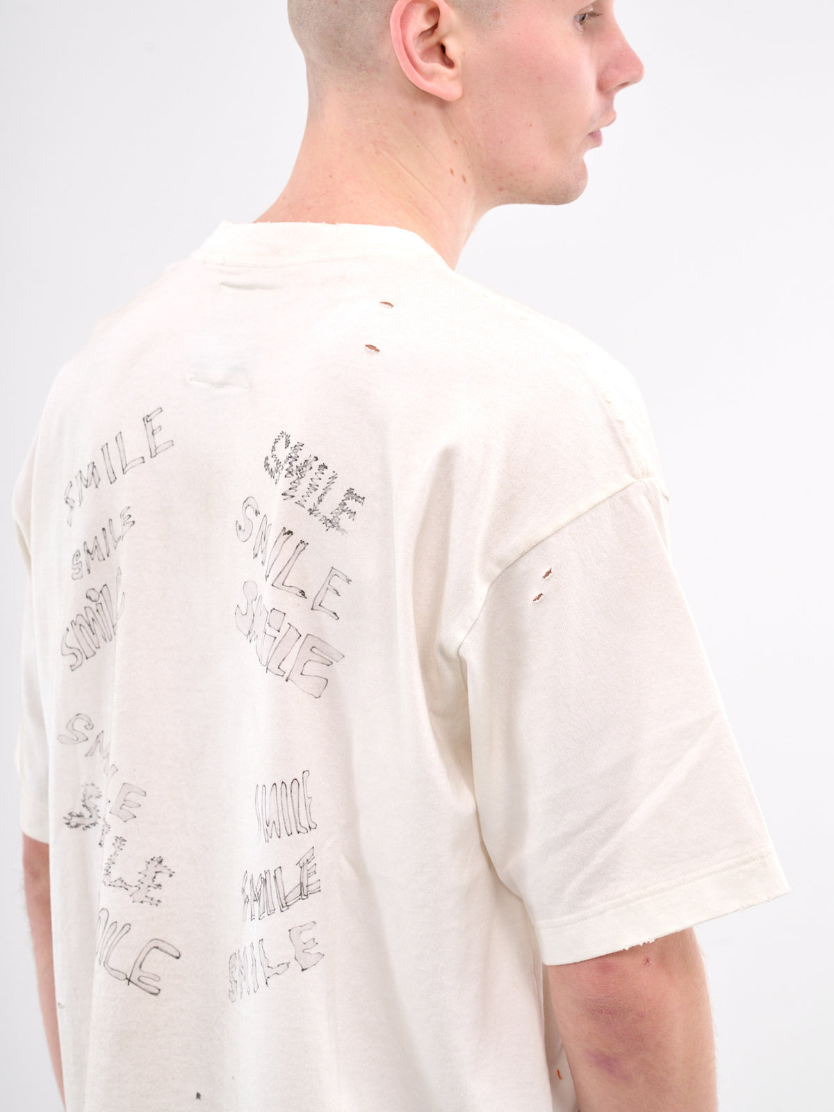 Distressed Graphic Scribble Tee (J14TS752-WHITE)