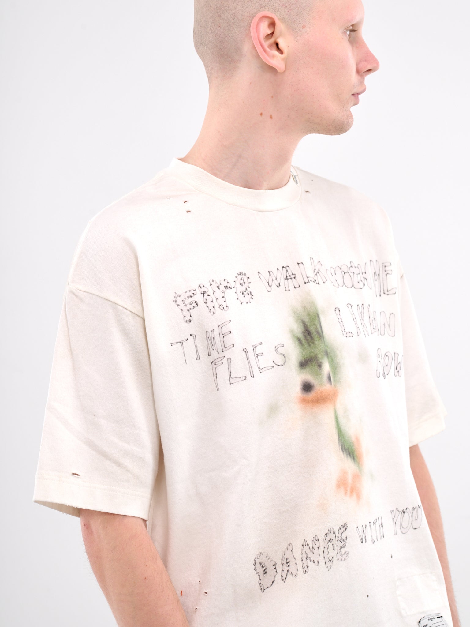 Distressed Graphic Scribble Tee (J14TS752-WHITE)