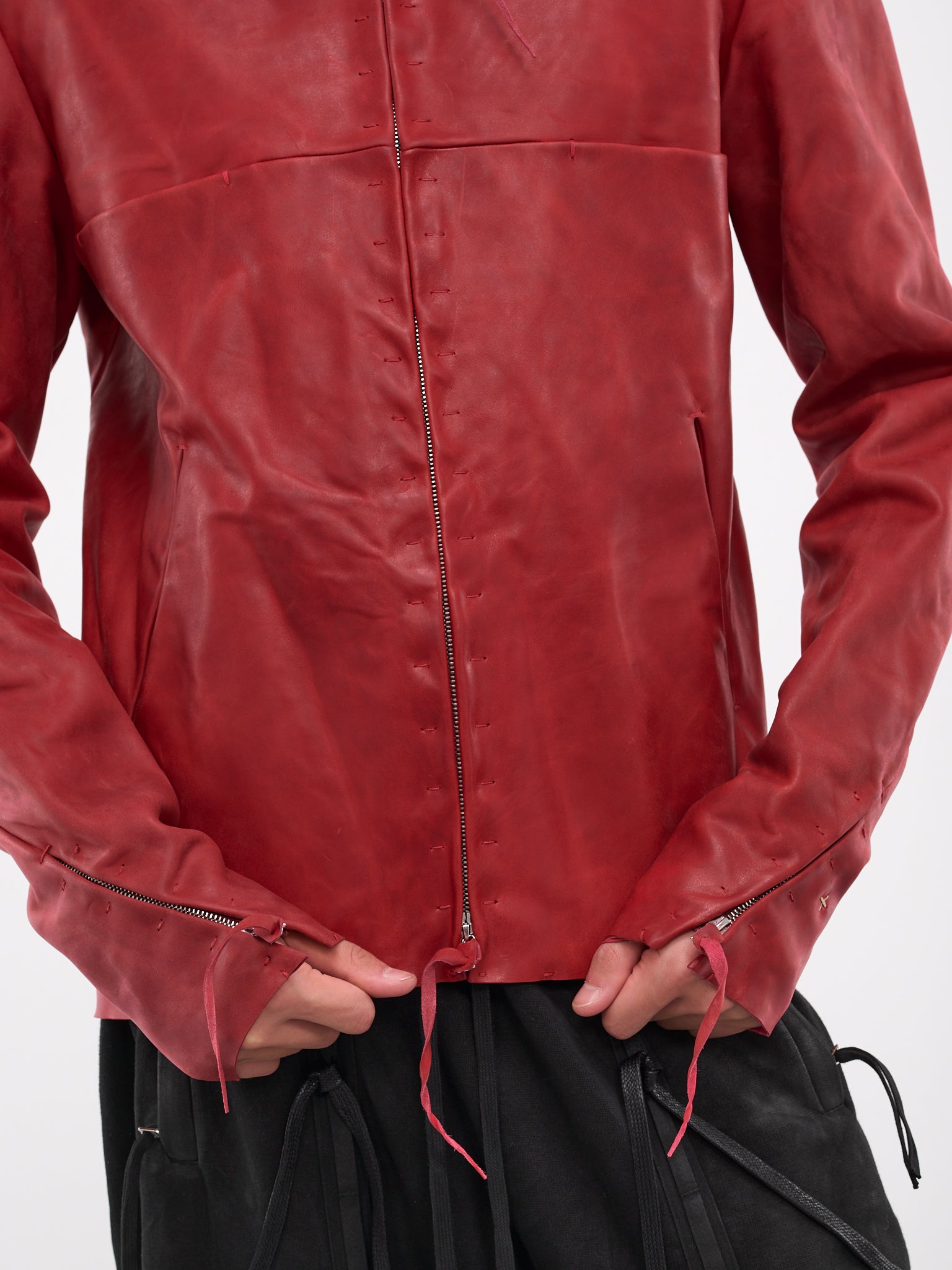 Horse Leather Jacket (J214DZHZ-CUS1-0-RED-WINERY)