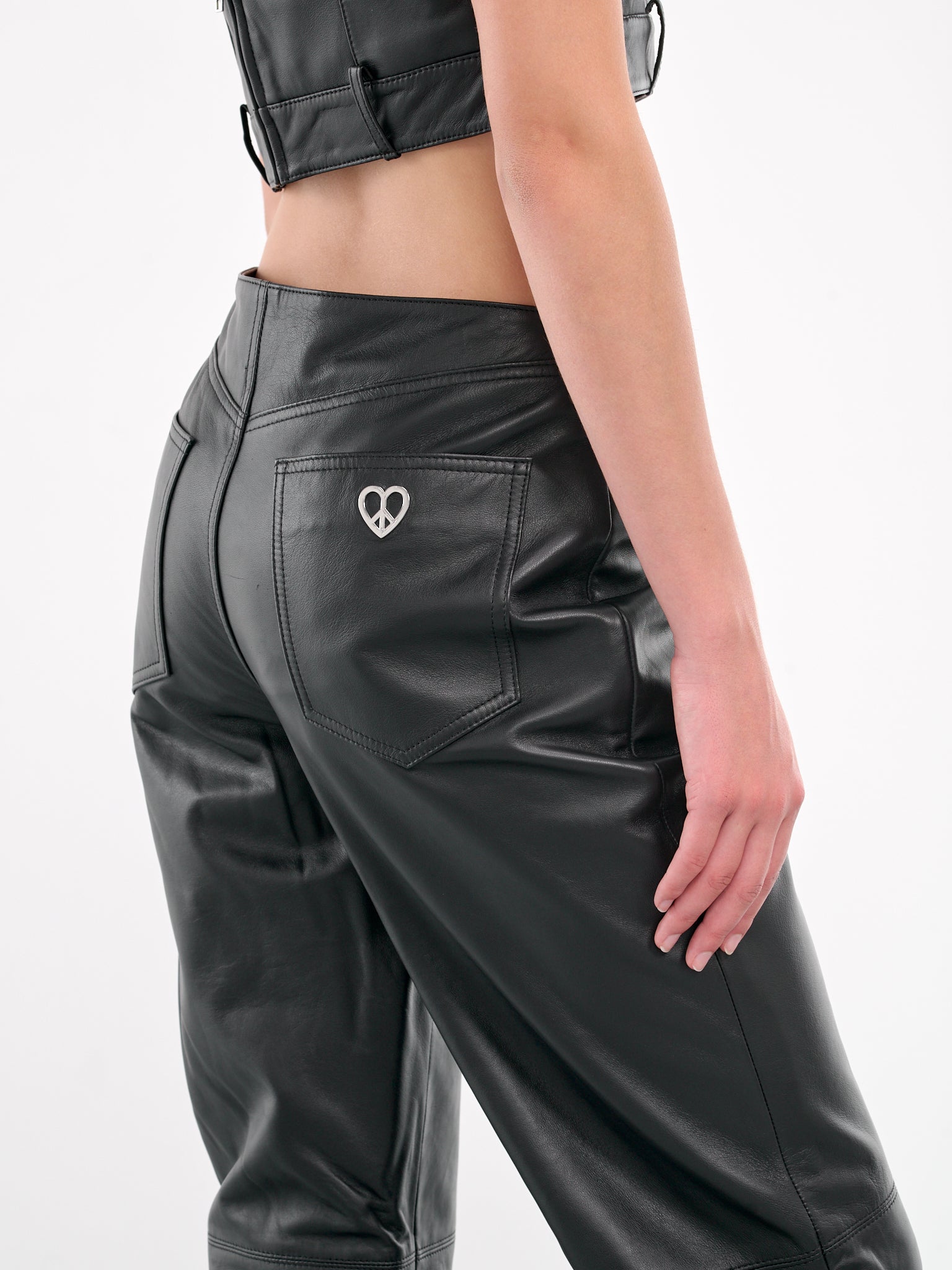 Faux Leather Trousers (J3706-8715-BLACK)