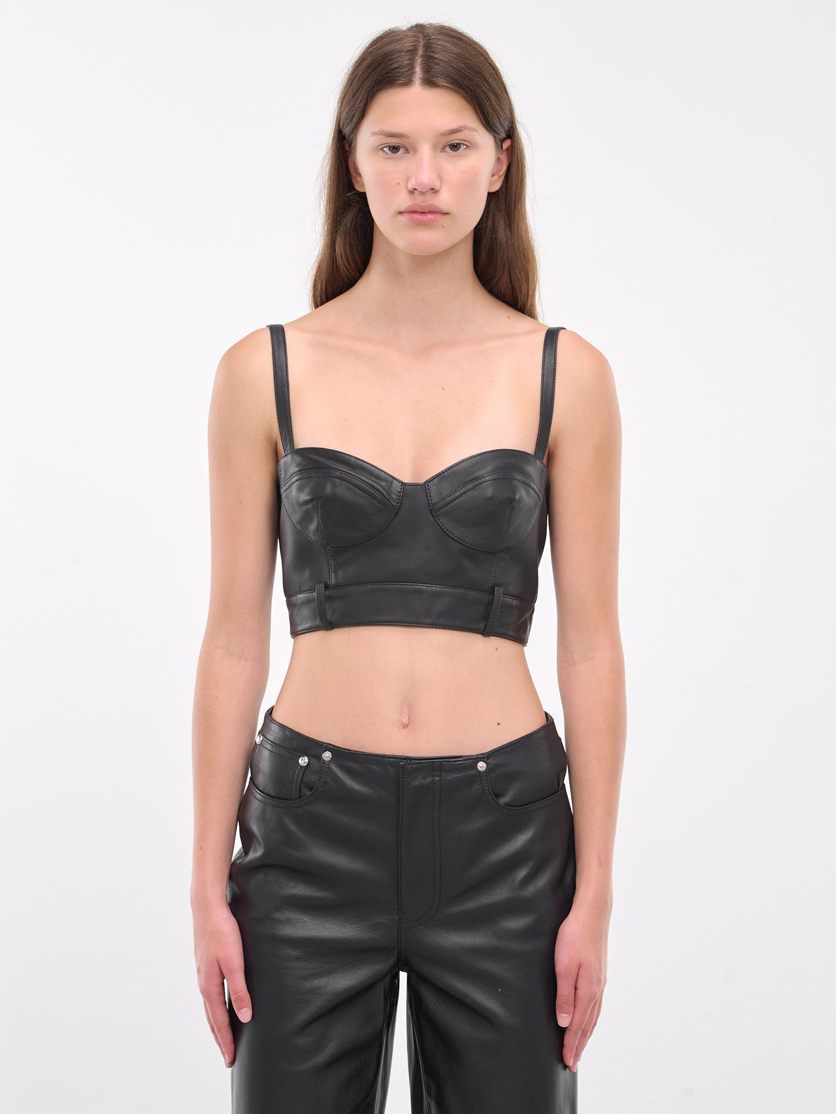 Faux Leather Crop Top (J3707-8715-BLACK)