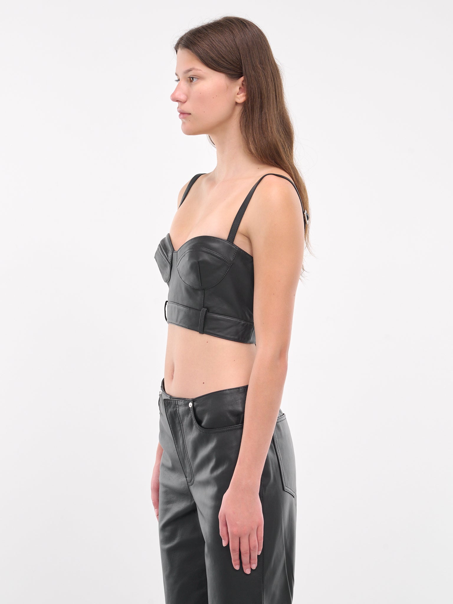 Faux Leather Crop Top (J3707-8715-BLACK)